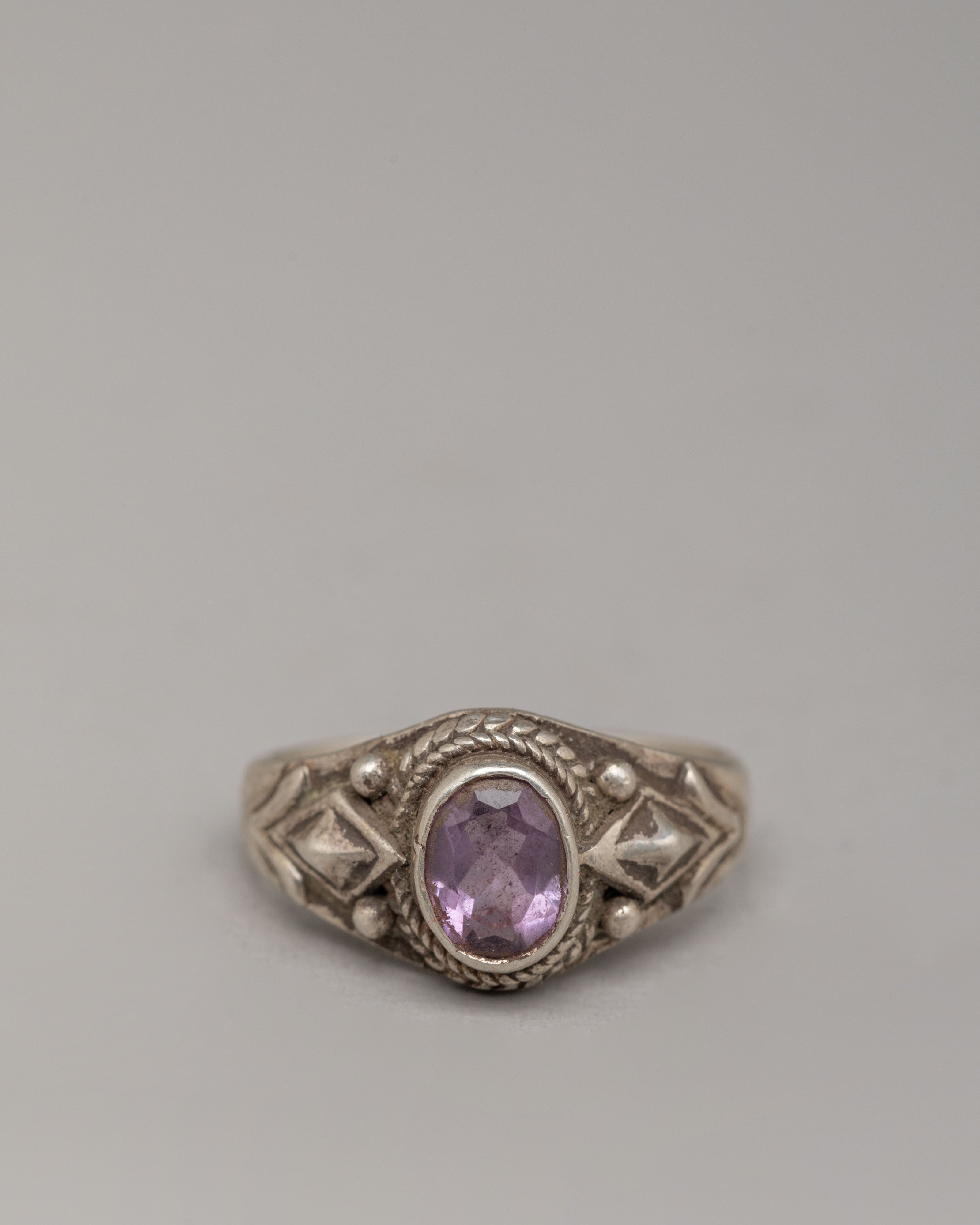 Handmade Decorative Ring Set | Natural Stone Zircon Silver Rings