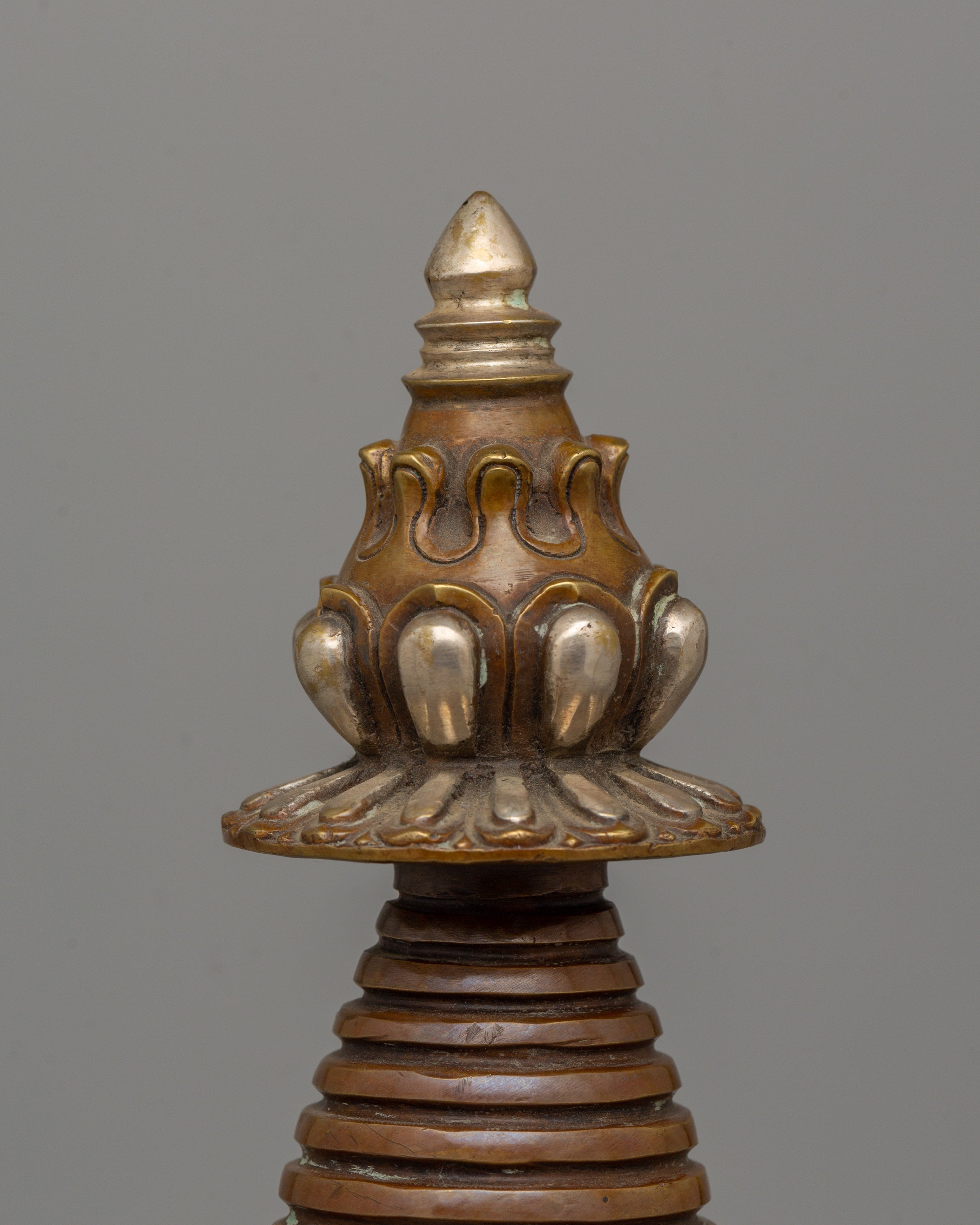Handmade Traditional Kadampa Stupa | Symbol of Enlightenment and Spiritual Devotion