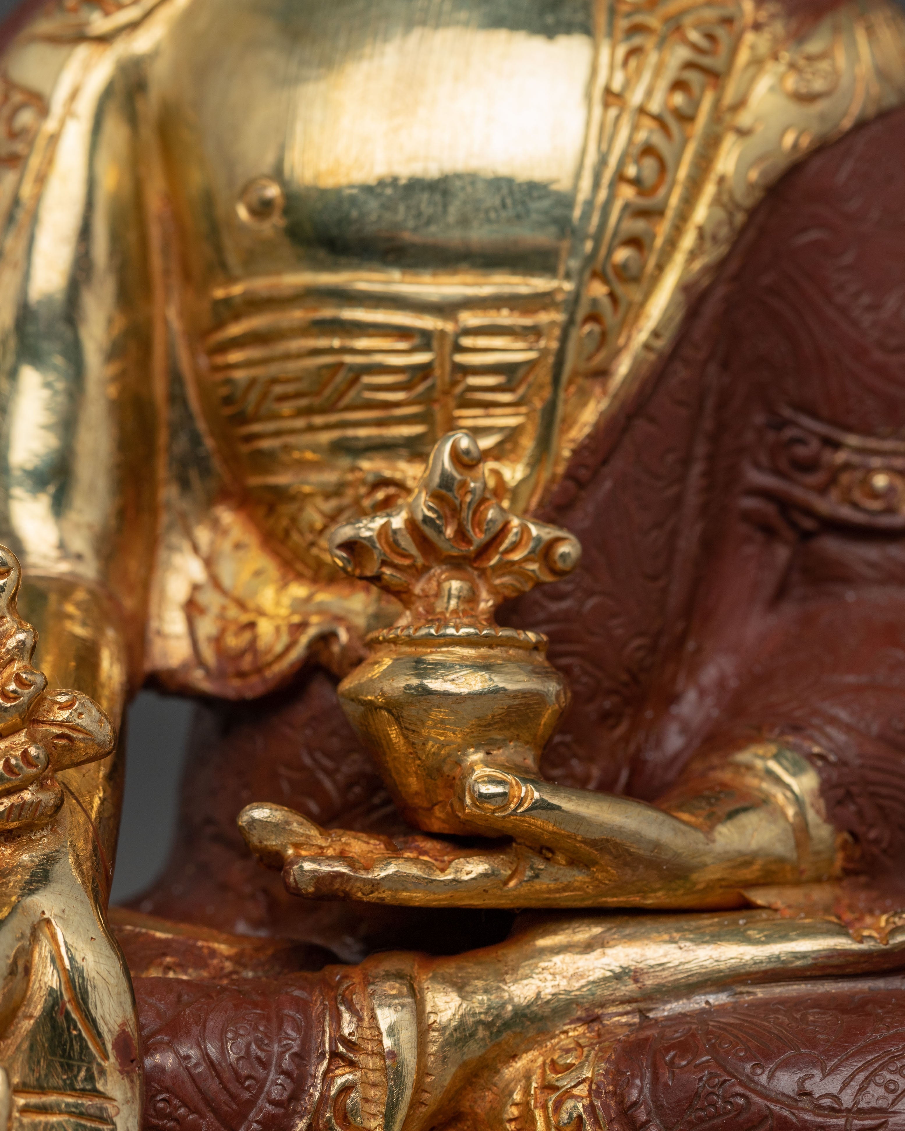 Golden Buddhist Healing Buddha Bhaisajyaguru Statue