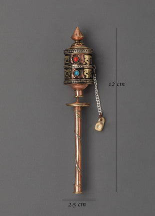 Spinning Mantra Prayer Wheel | Tibetan Buddhist gift for Shrine Altar