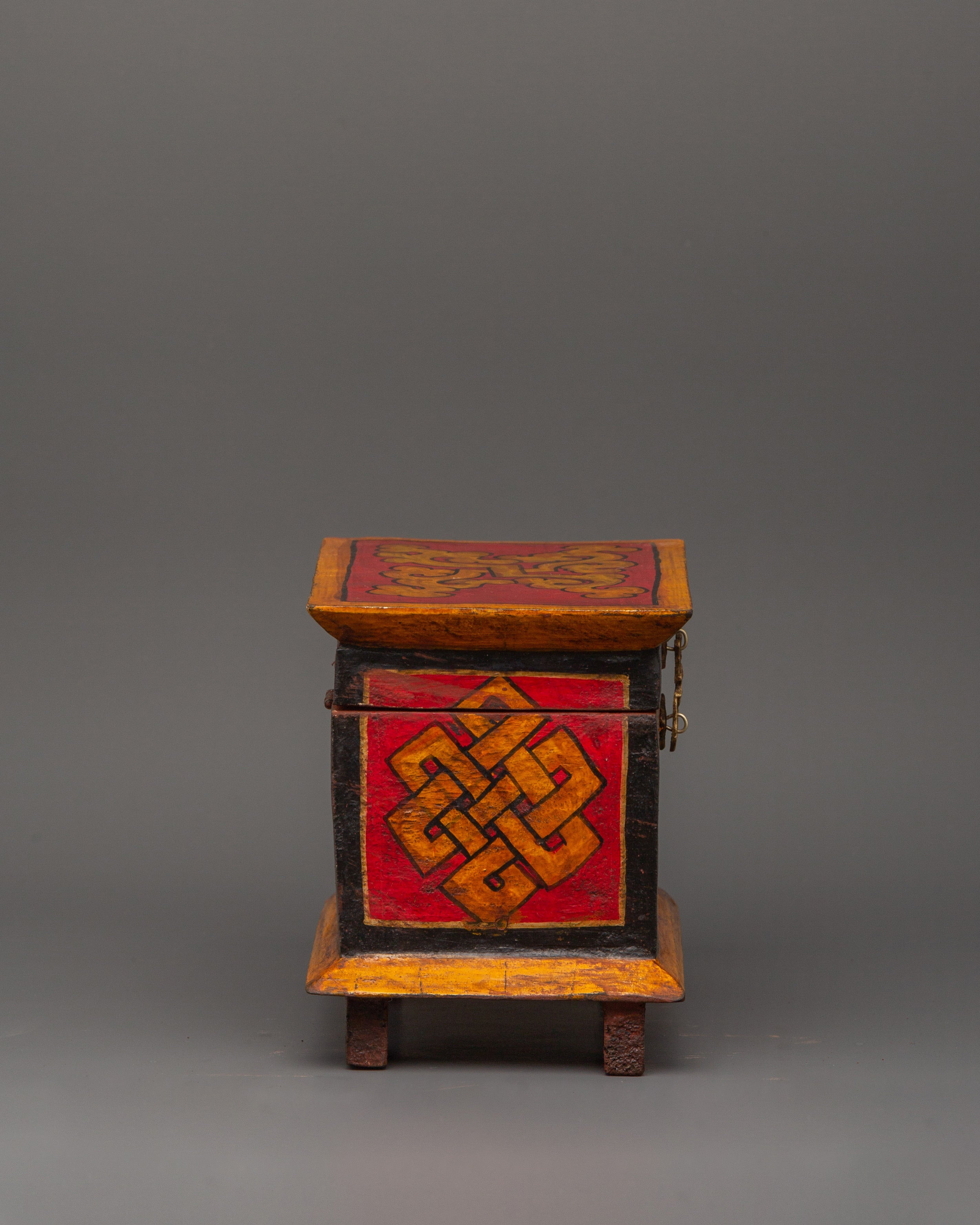 Box with Shakyamuni Buddha Paint | Tibetan Home Decor