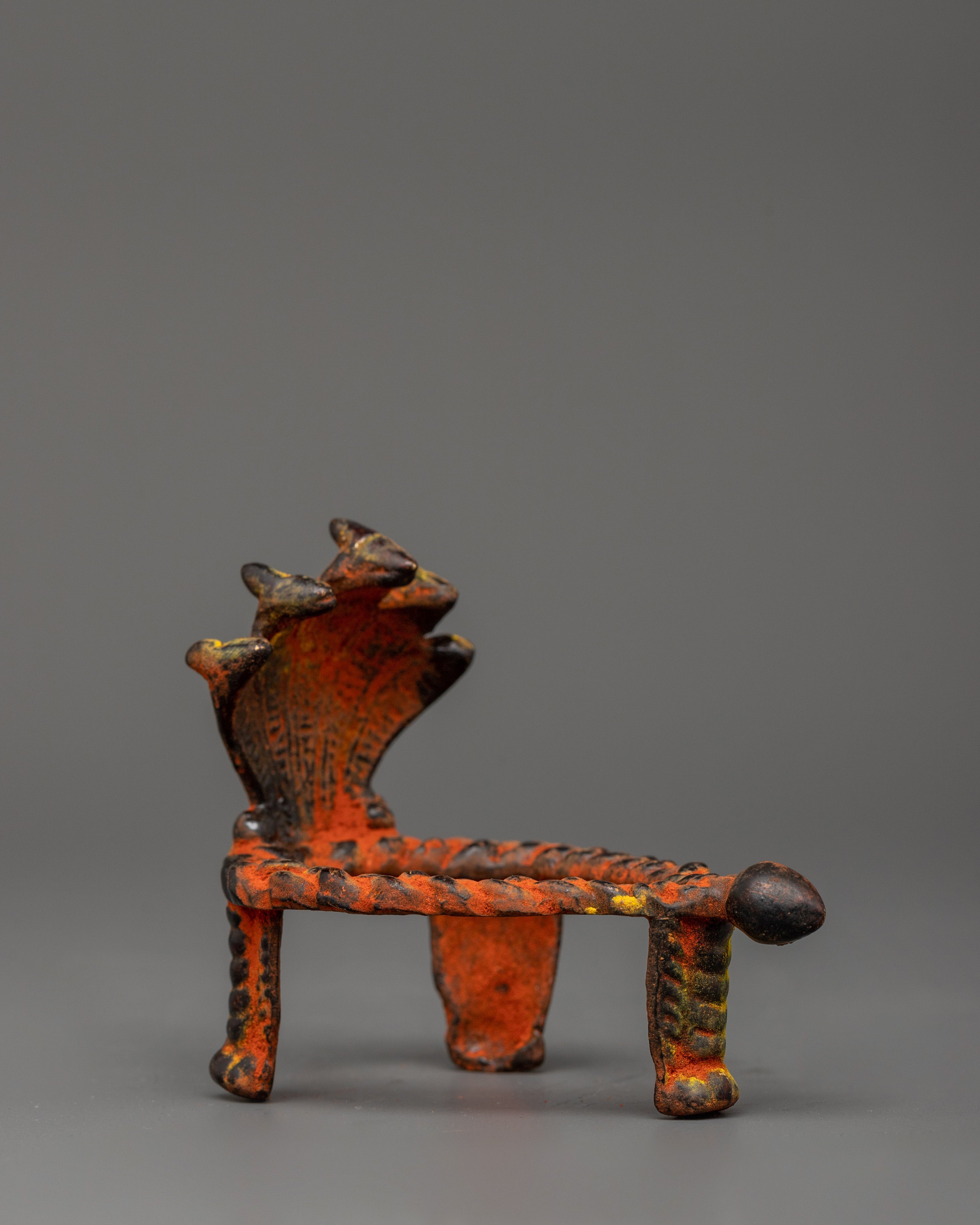 Traditional Conch Stand | Brass Conch Holder Ritual Tool