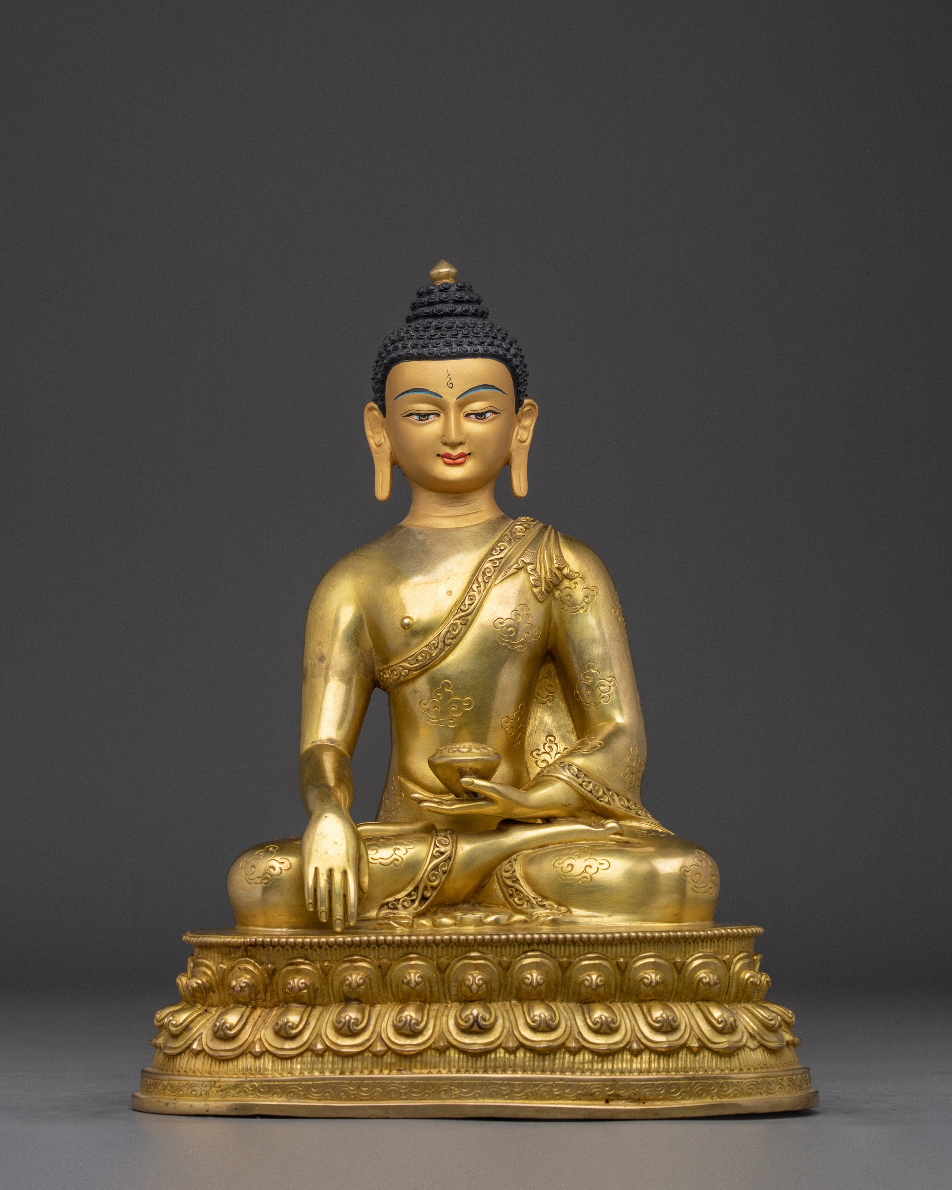 Golden Shakyamuni Buddha - The Enlightened One | Traditionally 24K Gold Gilded Statue