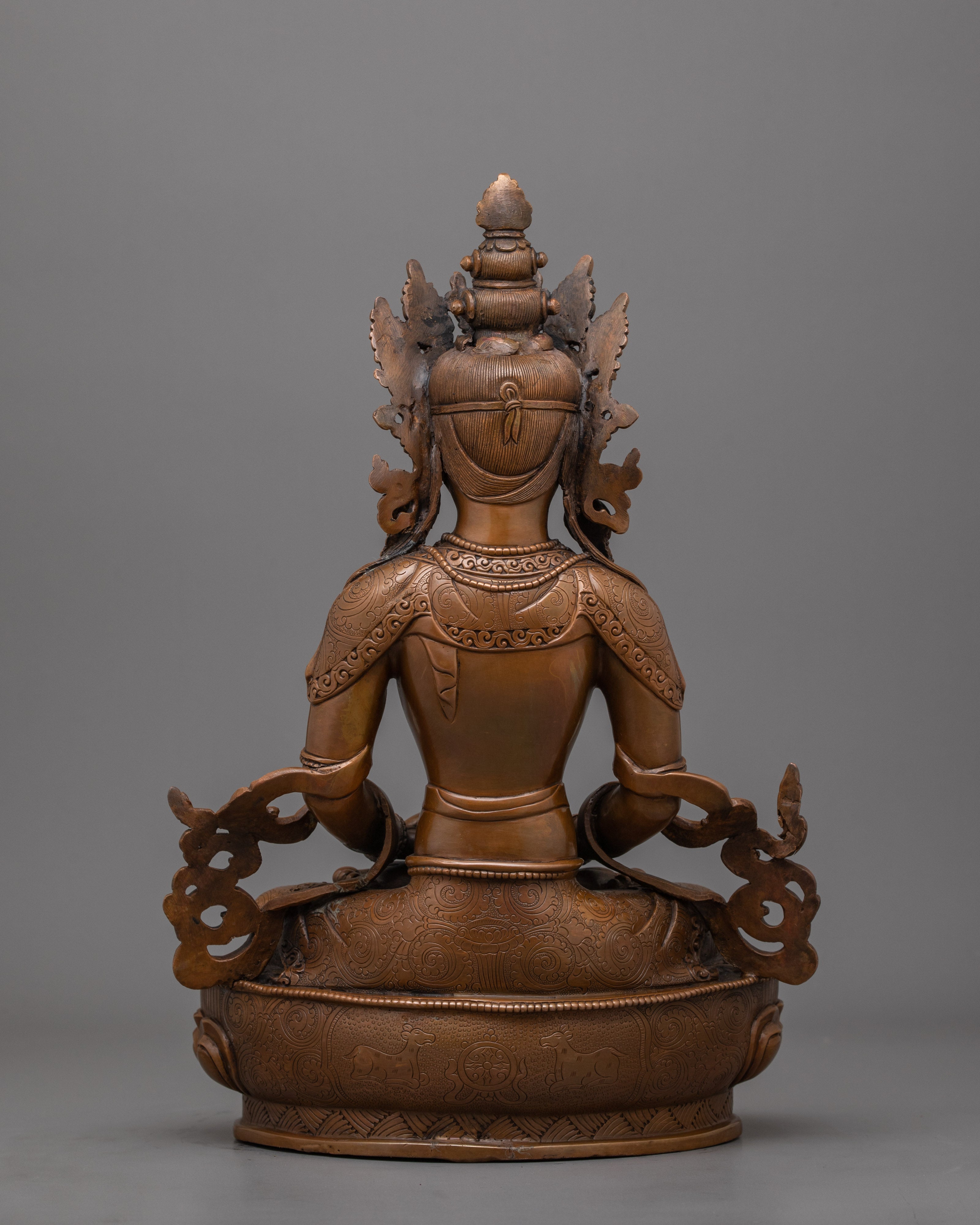 Serene Amitayus Buddha of Longevity Statue | Traditional Himalayan Artwork