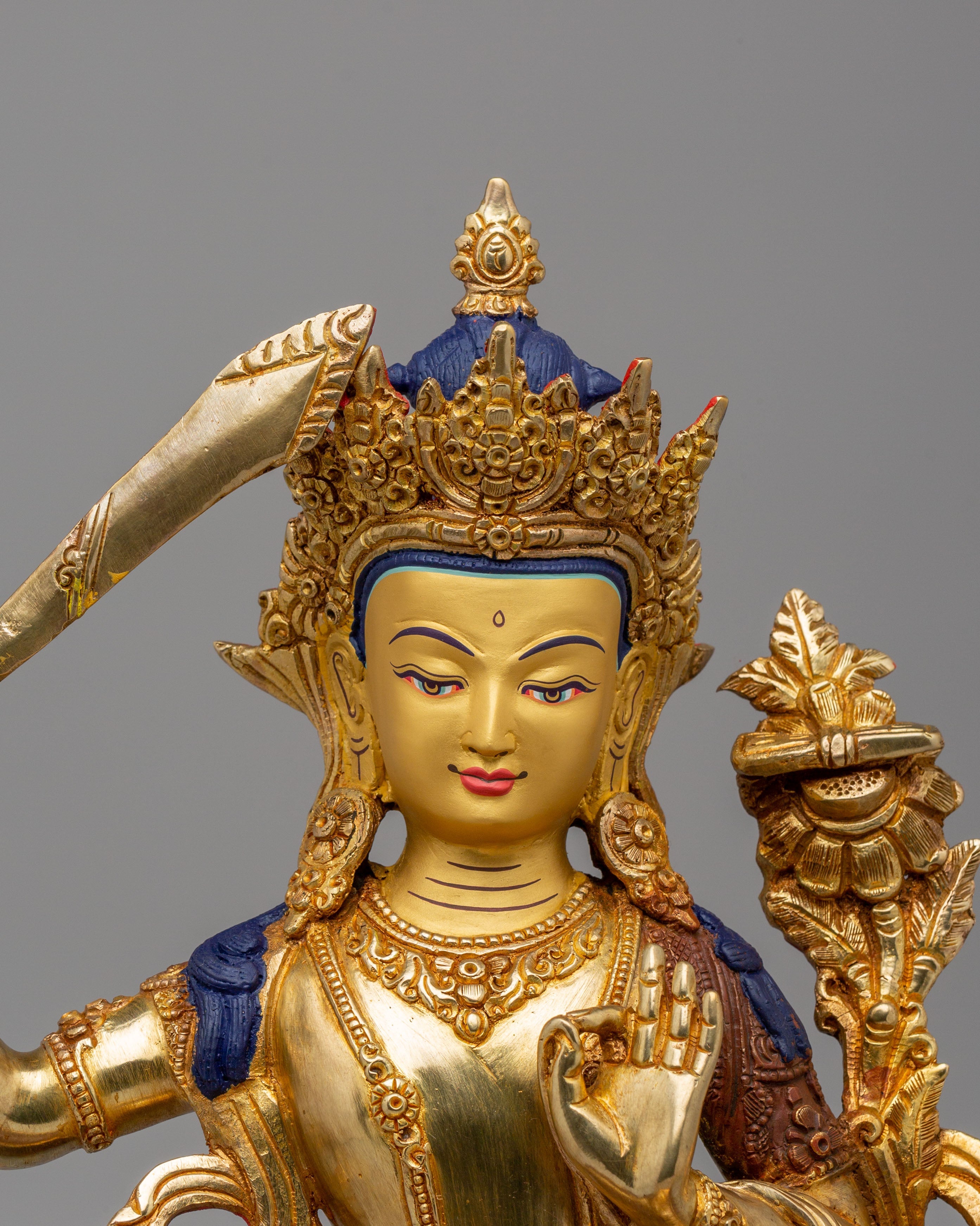 Tibetan Manjushri Statue | Wisdom Bodhisattva Sculpture