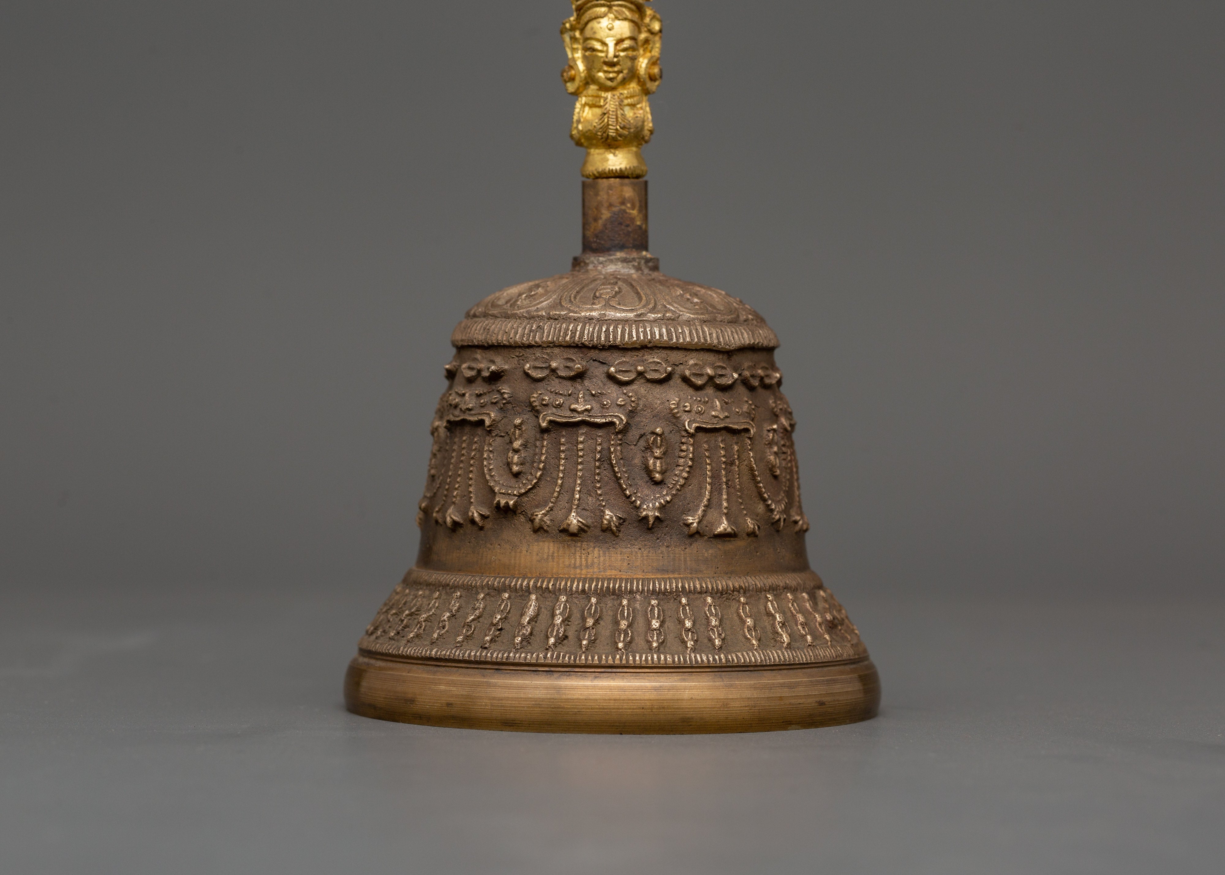 Sacred Tibetan Meditation Bell and Vajra Set | Brass and Bronze Bell for Rituals