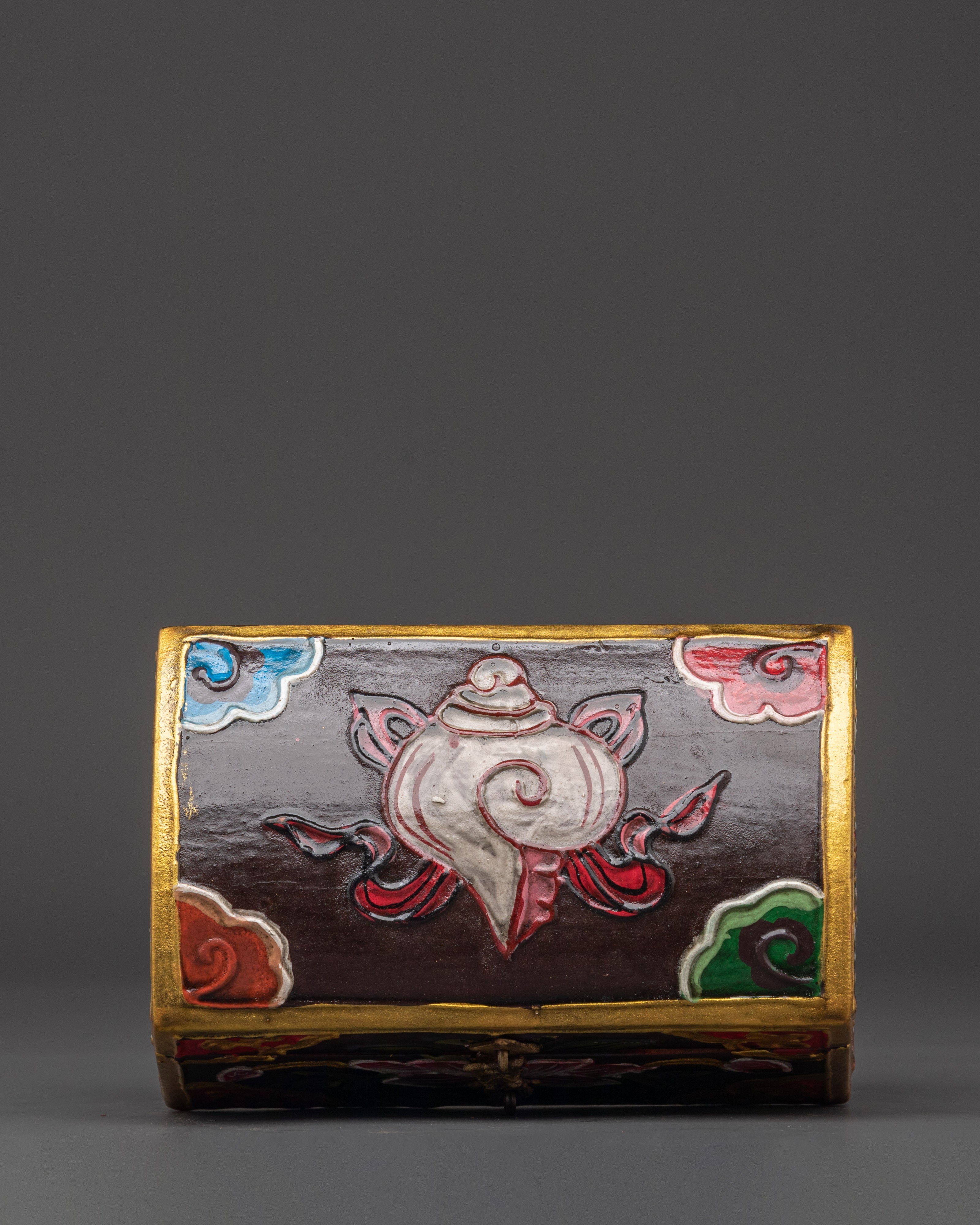 Tibetan Hand-Painted Wooden Box | Ritual & Jewelry Storage Chest