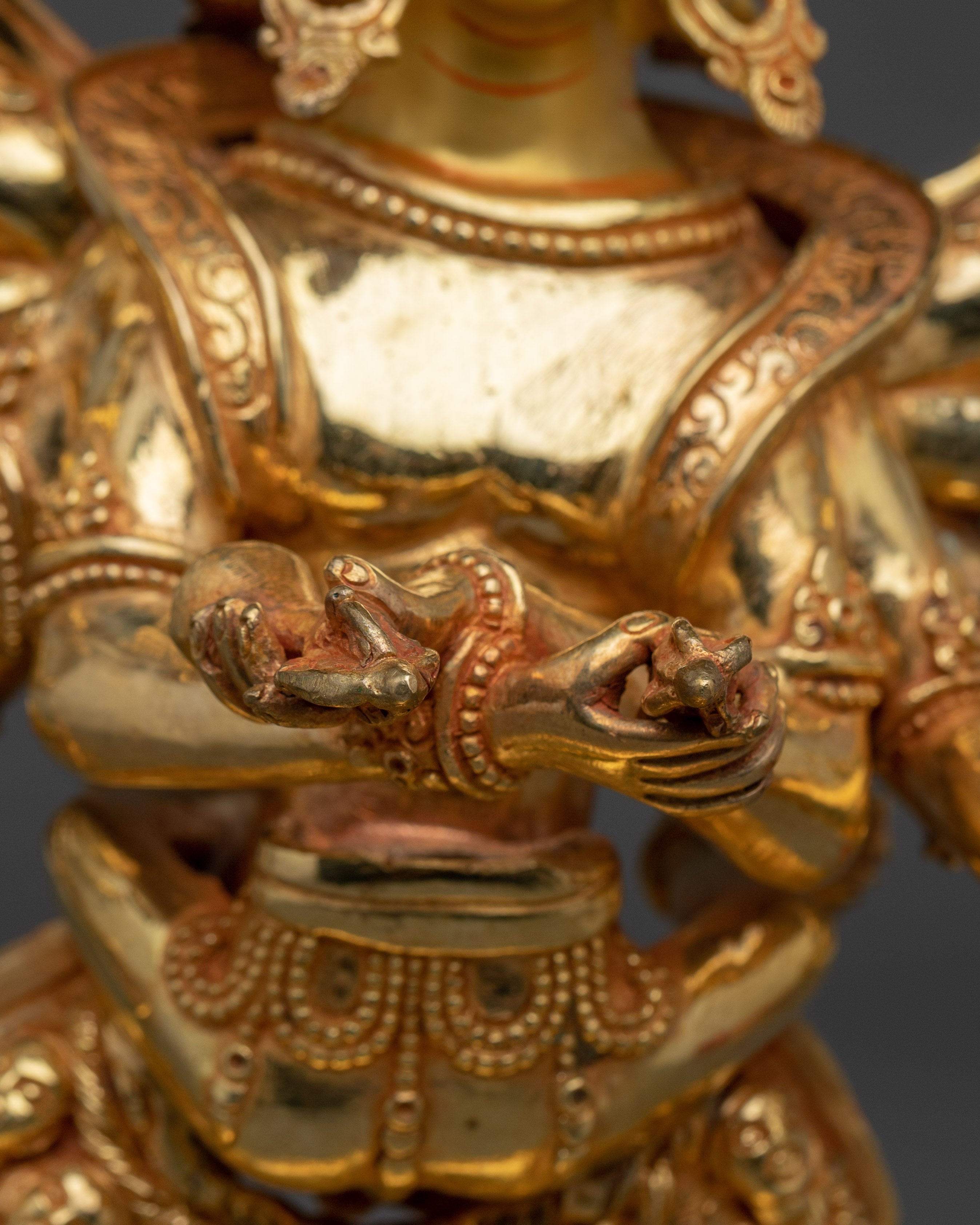 Chakrasambhara with Consort Gold and Copper Statue | Meditation Room, and Sacred Space