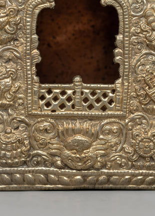 Silver-Plated Buddhist Ghau Box | A Sacred Tibetan prayer box