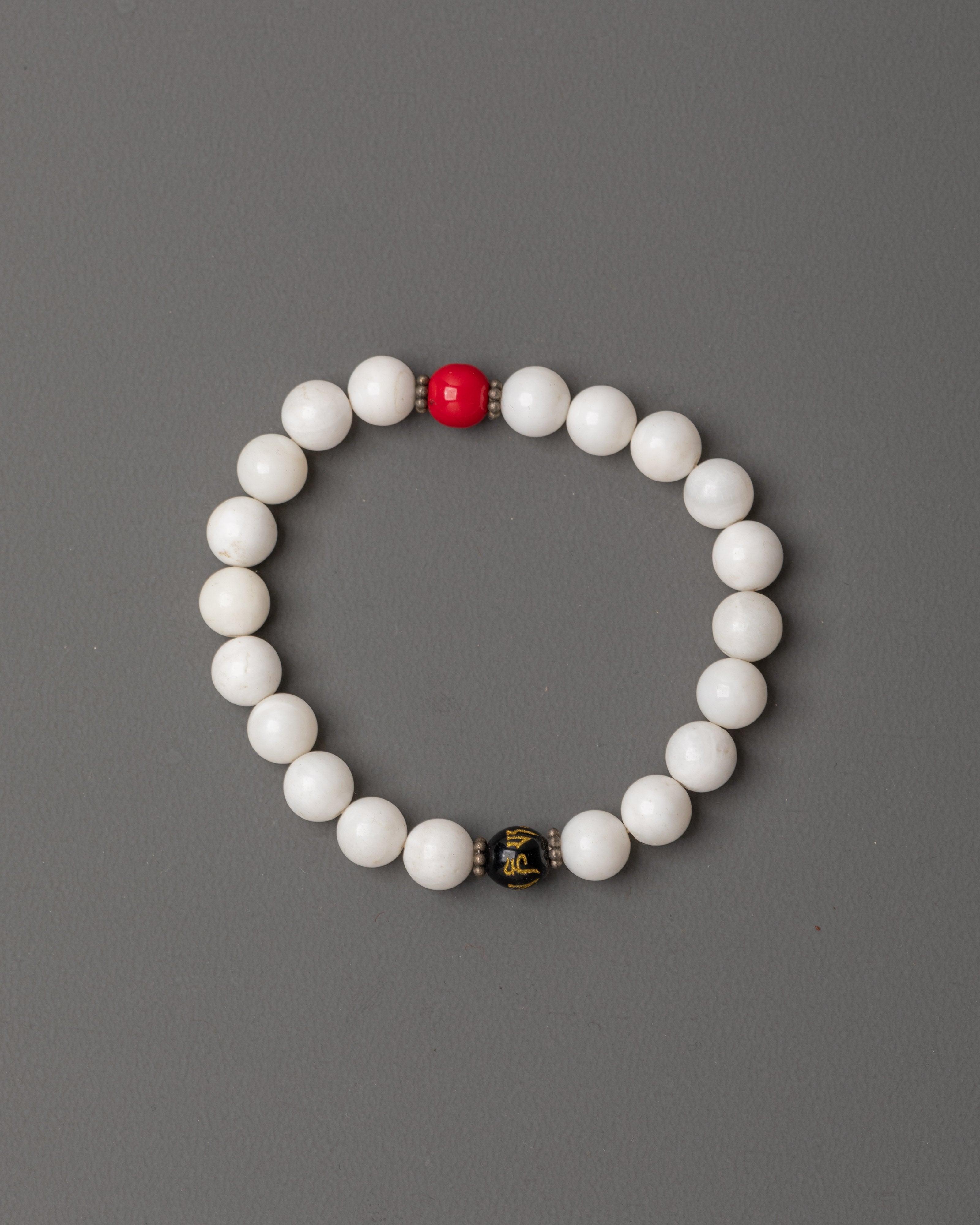 Handmade White Beaded Bracelet