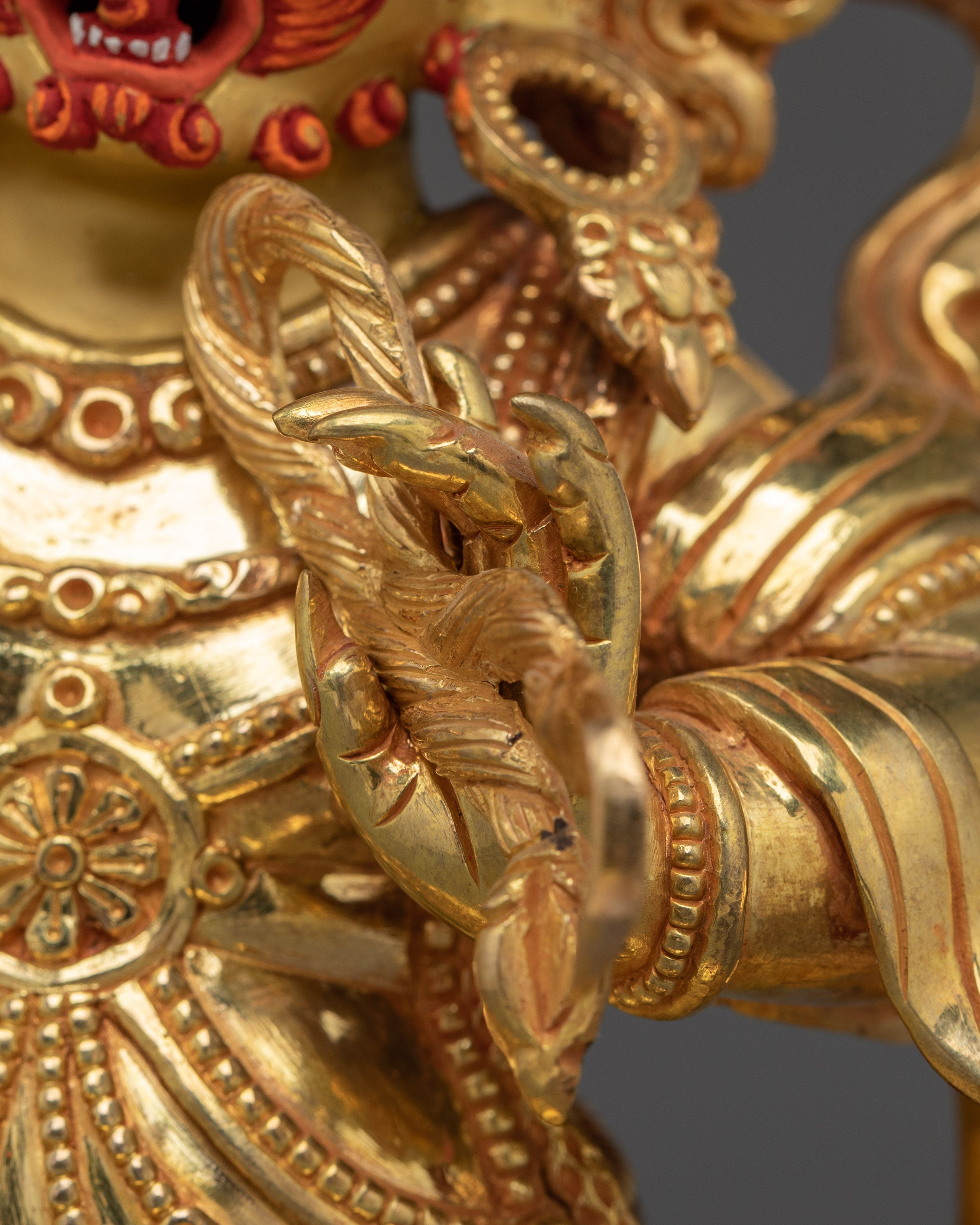 24K Gold Gilded Vajrapani Statue | Meditation & Shrine Decor