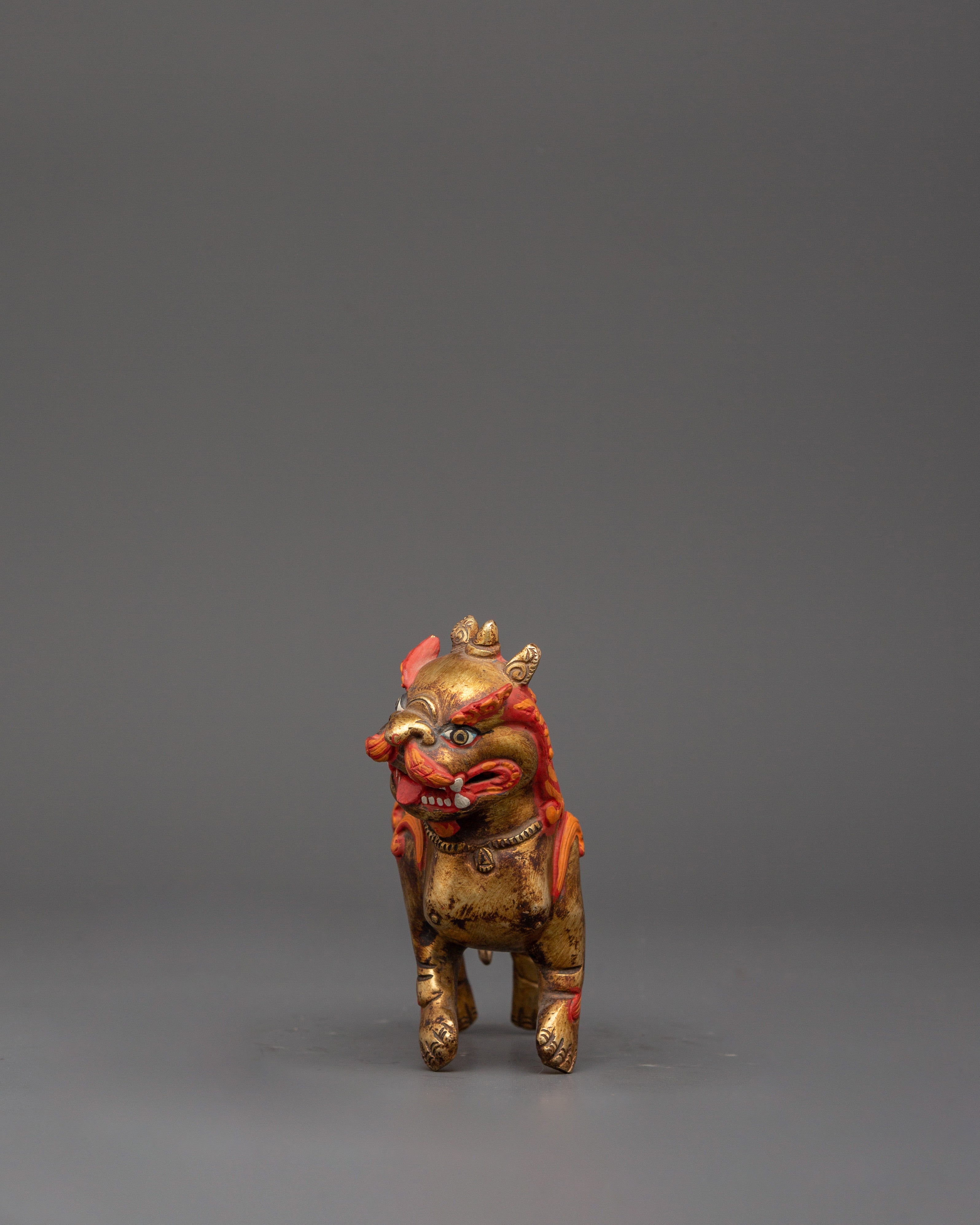 Handcrafted Pair of Tibetan Snow Lion Statues | Foo Dogs Crafts
