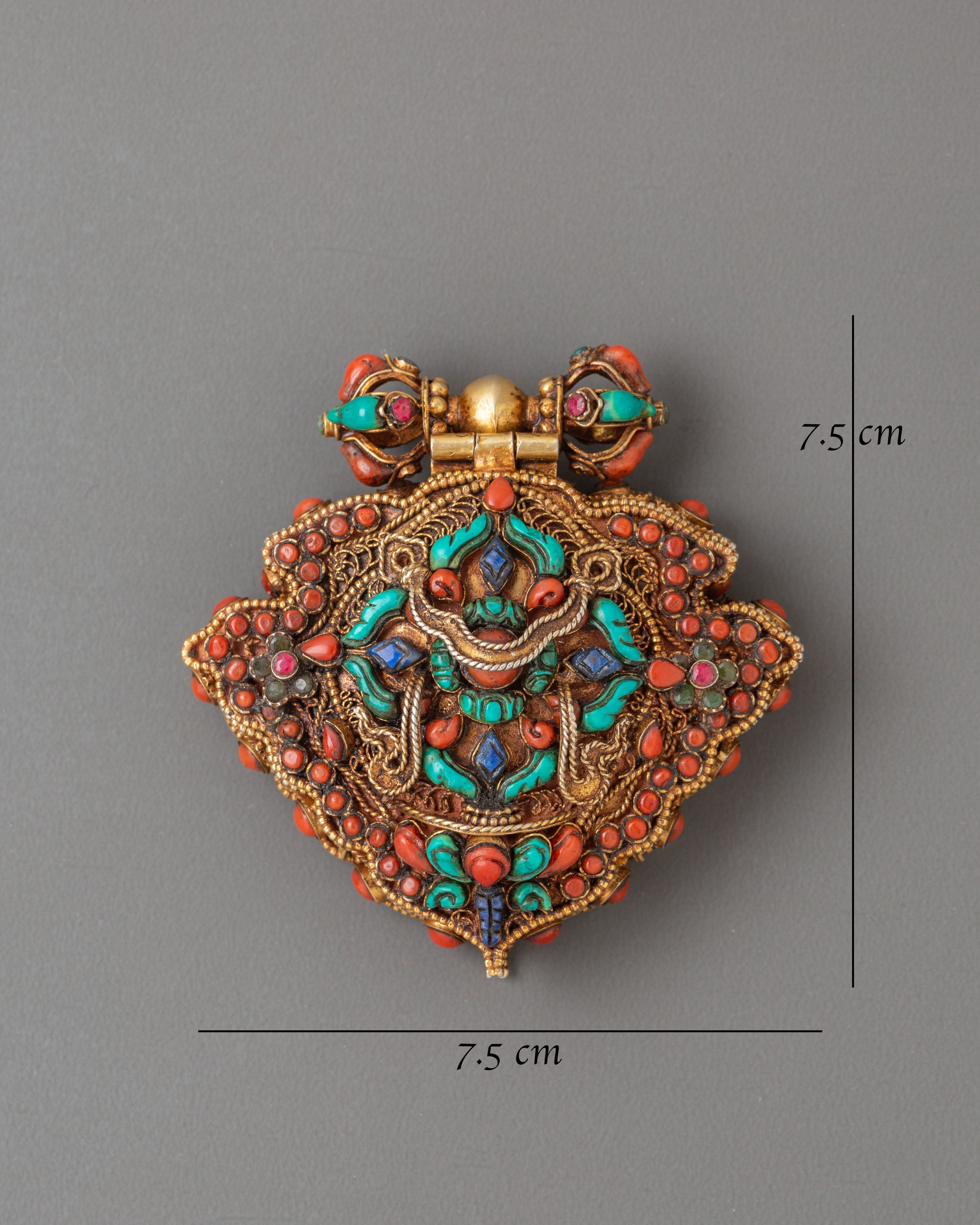 Spiritual Tibetan Ghau Box Locket | Green Tara Buddhist Amulet Pendant