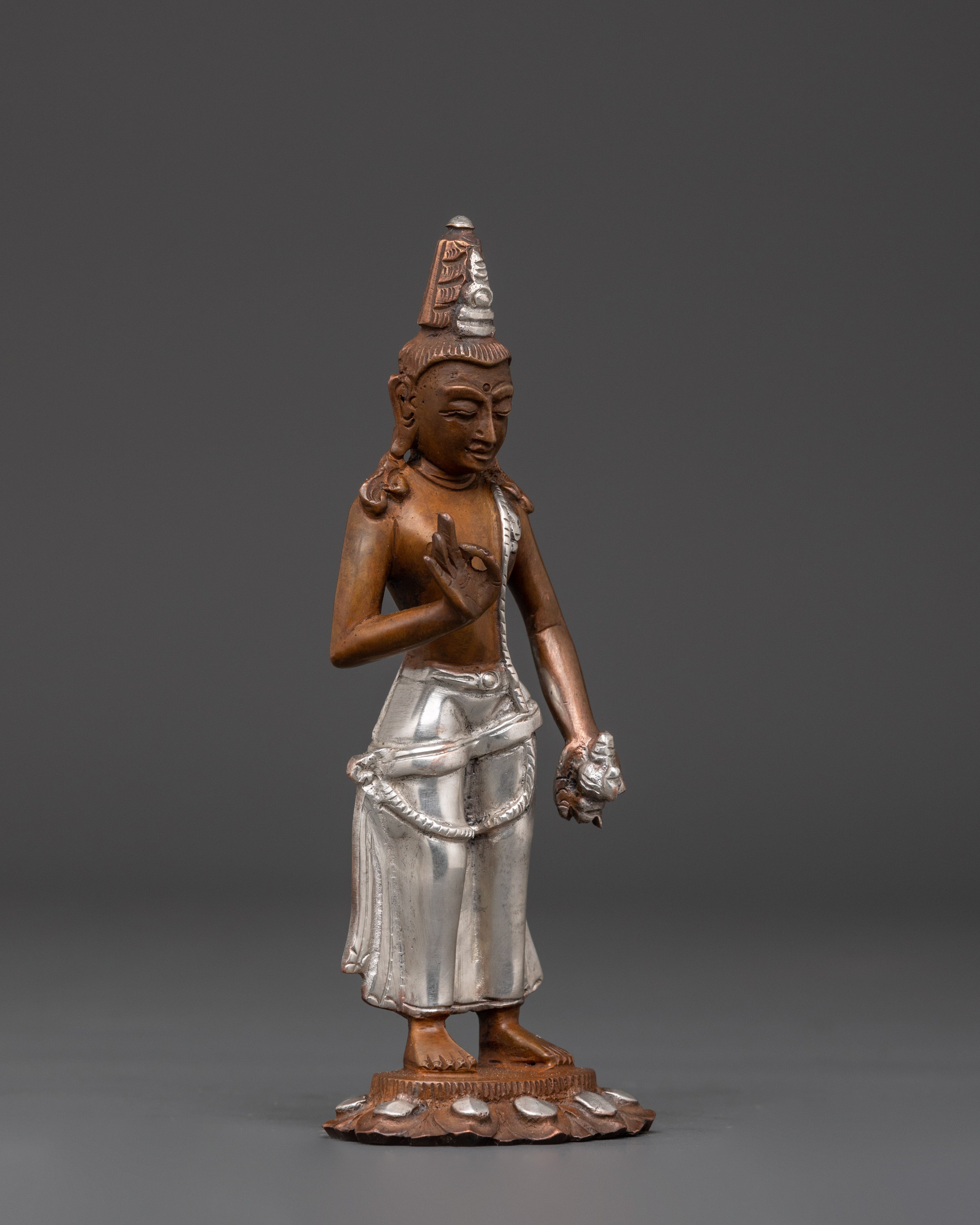 Lokeshwor Handmade statue | Silver Plated Buddhist Deity