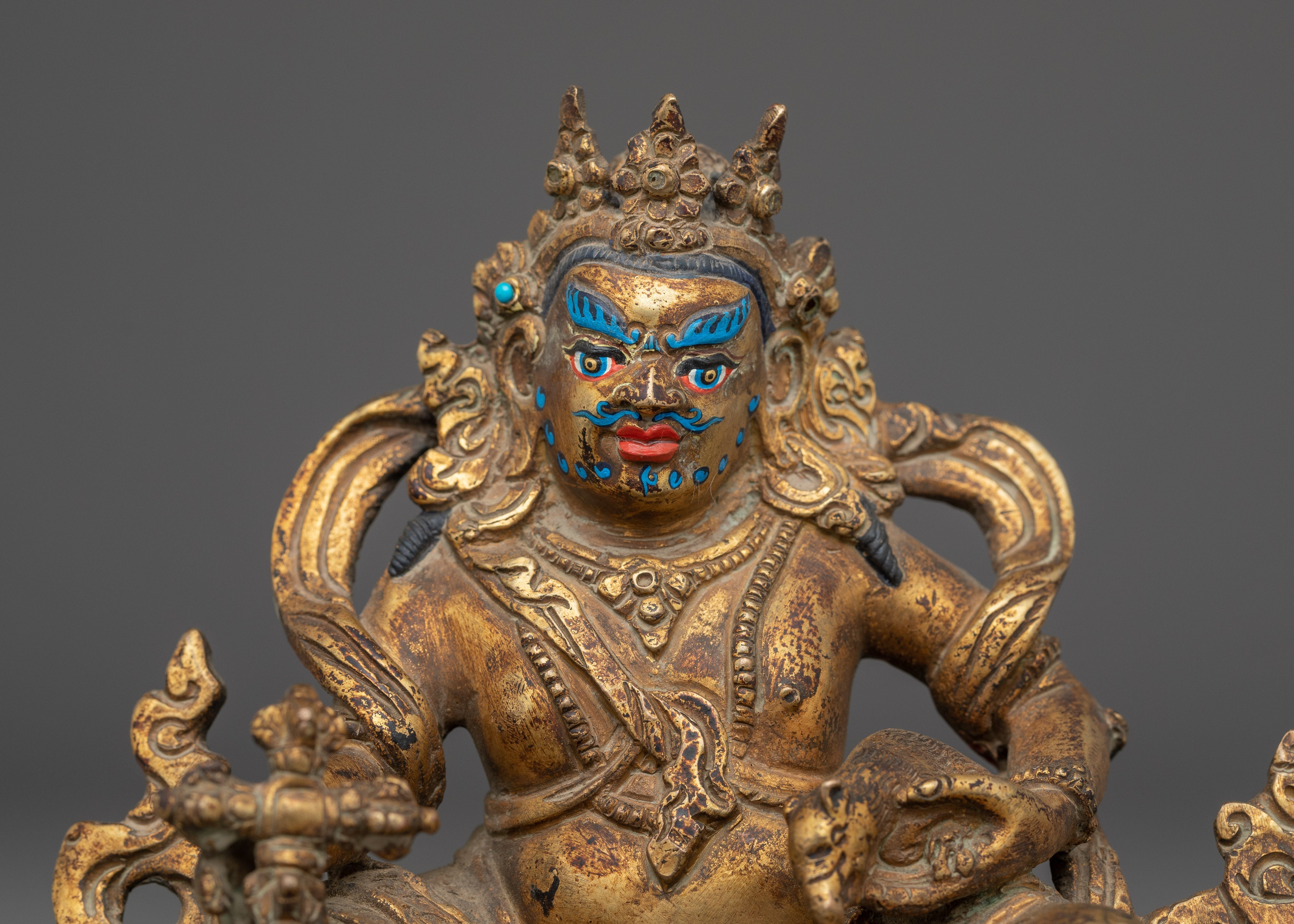 Handmade Copper Statue of Dzambhala | Statue for Altar
