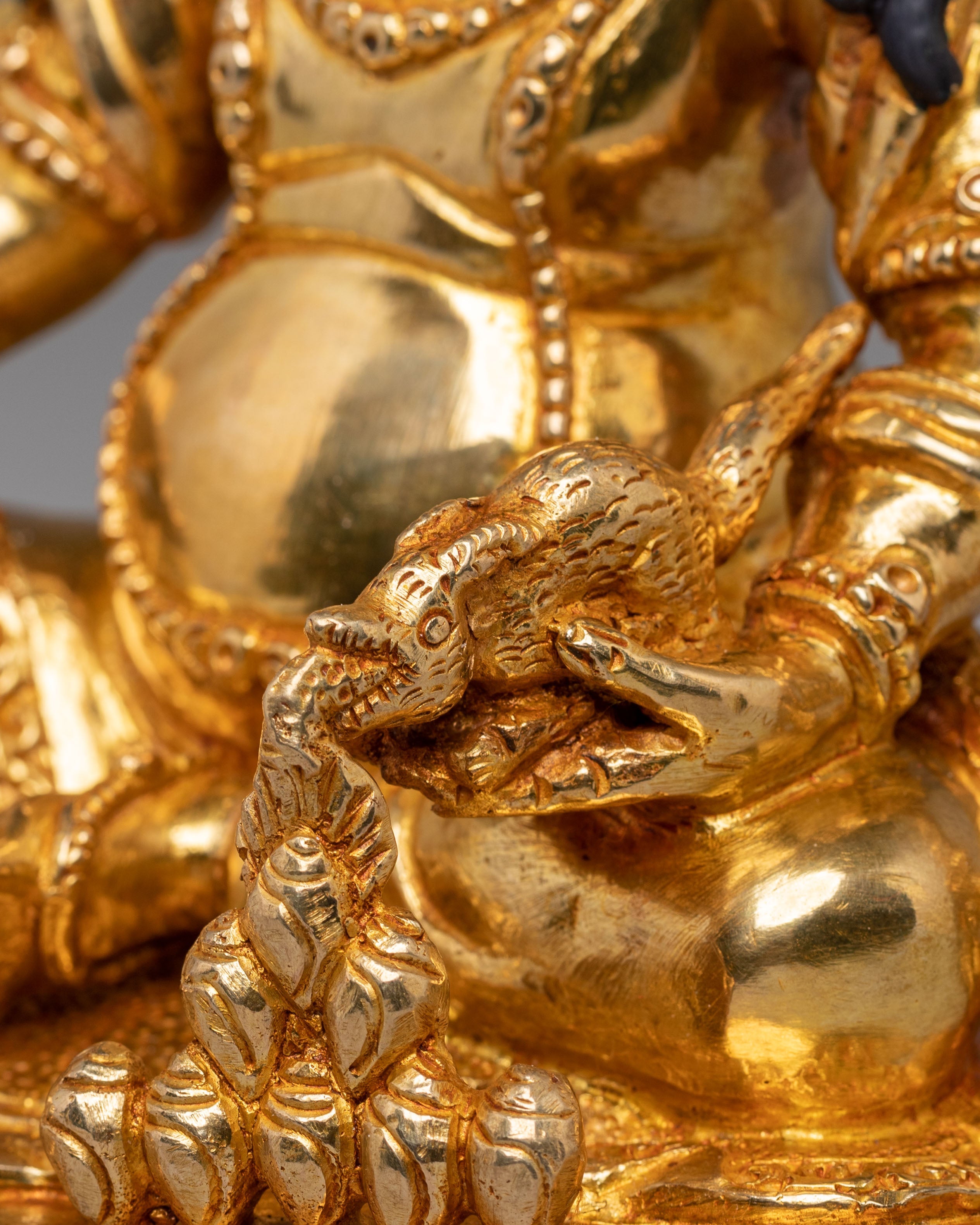 Handcrafted Copper Artwork of Dzambhala | Embodiment of Wealth