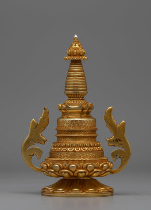 Handcrafted Buddhist Stupa Tibetan | Symbol of Spiritual Awakening and Peace