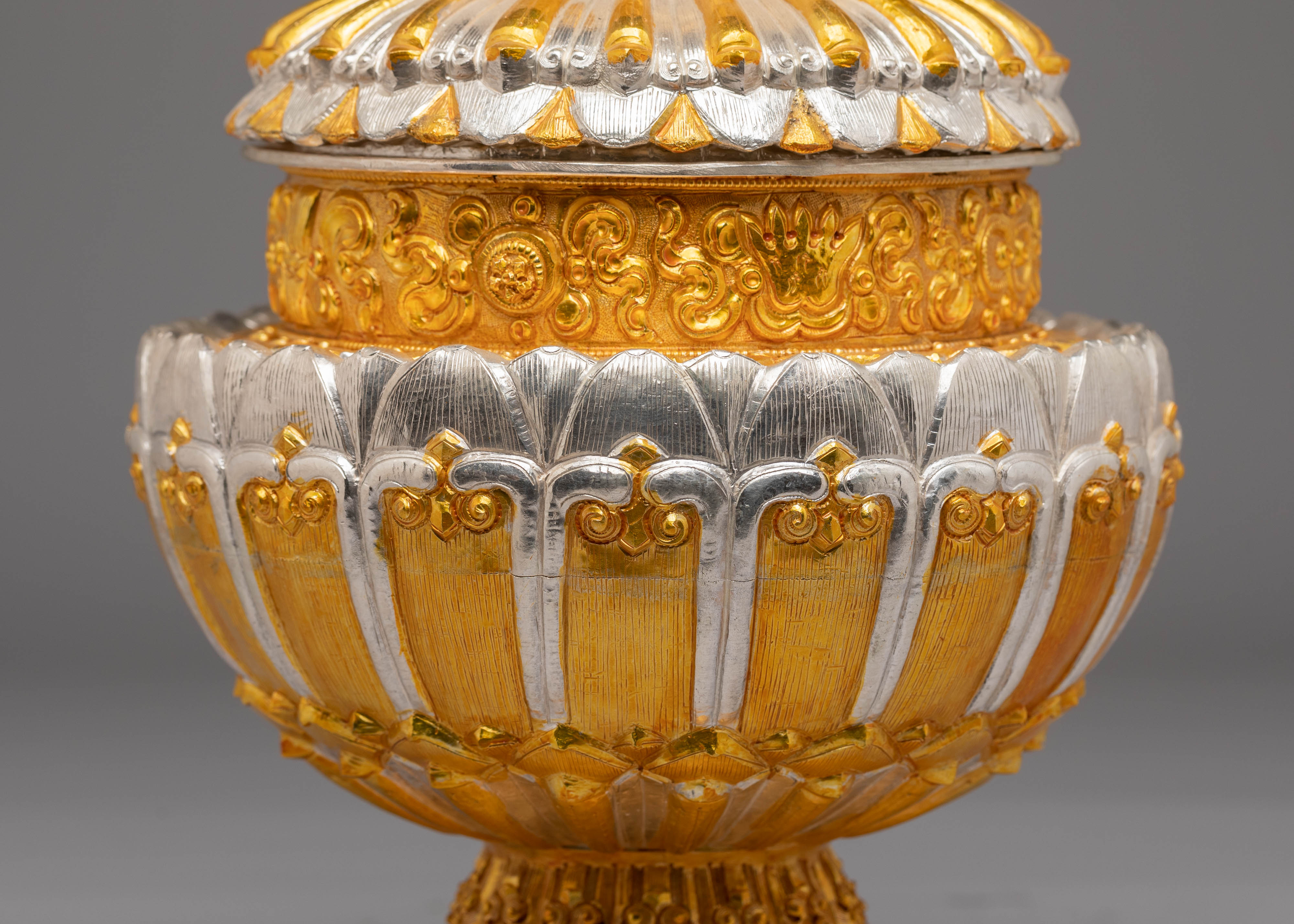 Handmade Tibetan Ritual Rice Pot | Spiritual Decor for Altar