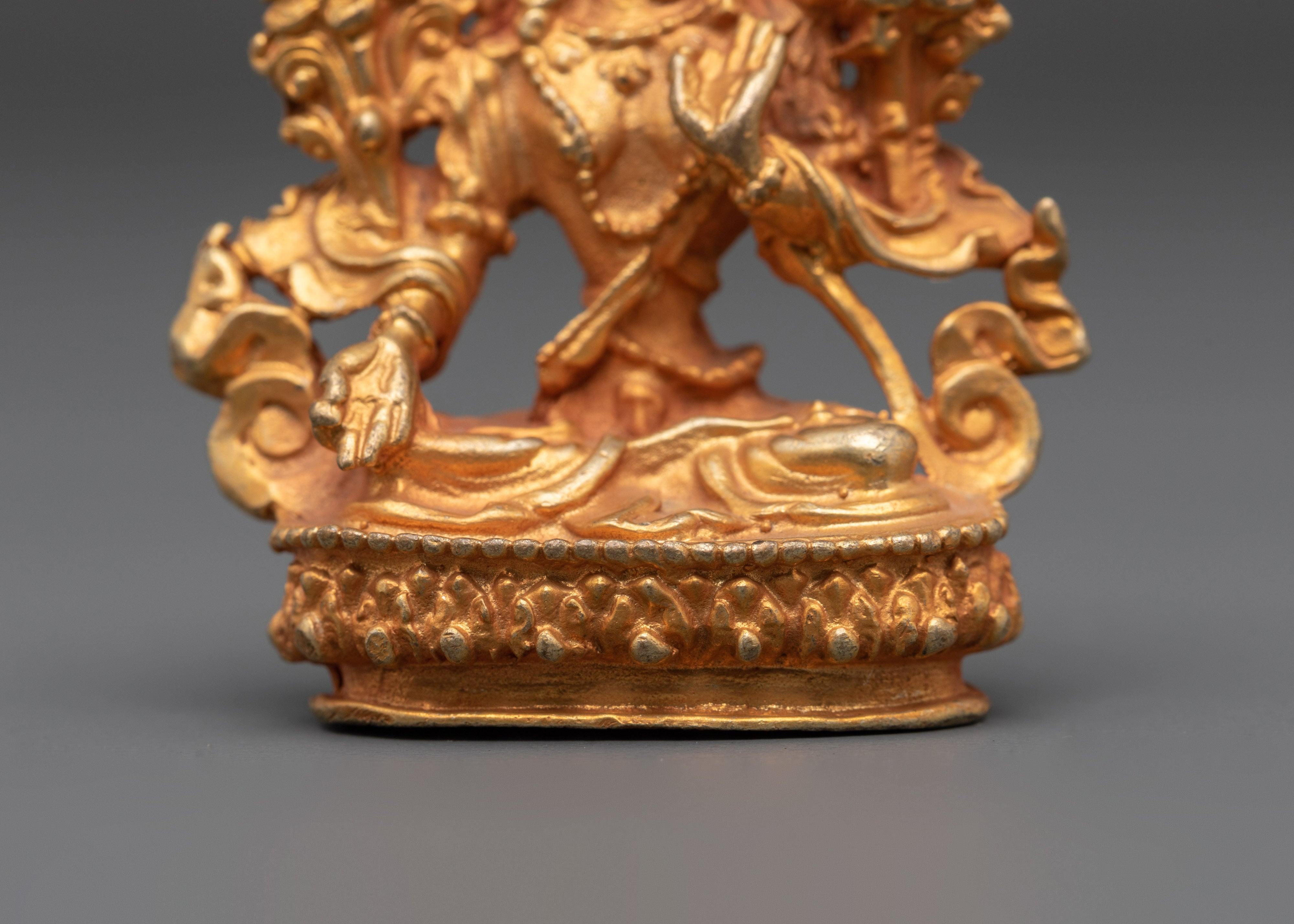 Handcrafted Drolkar Statue | Copper Gold Plated White Tara