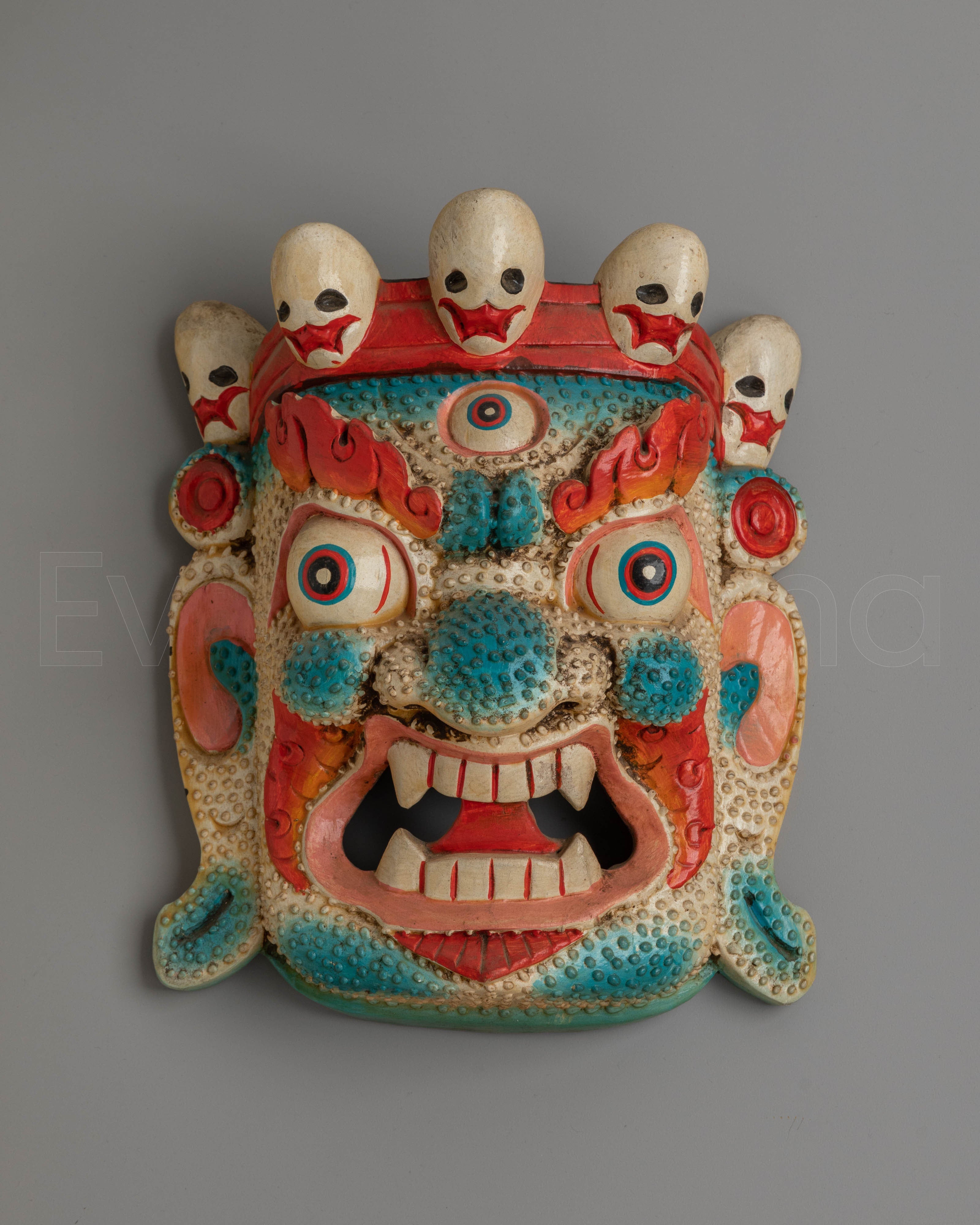 Bhairav Wooden Mask Wall Hanging
