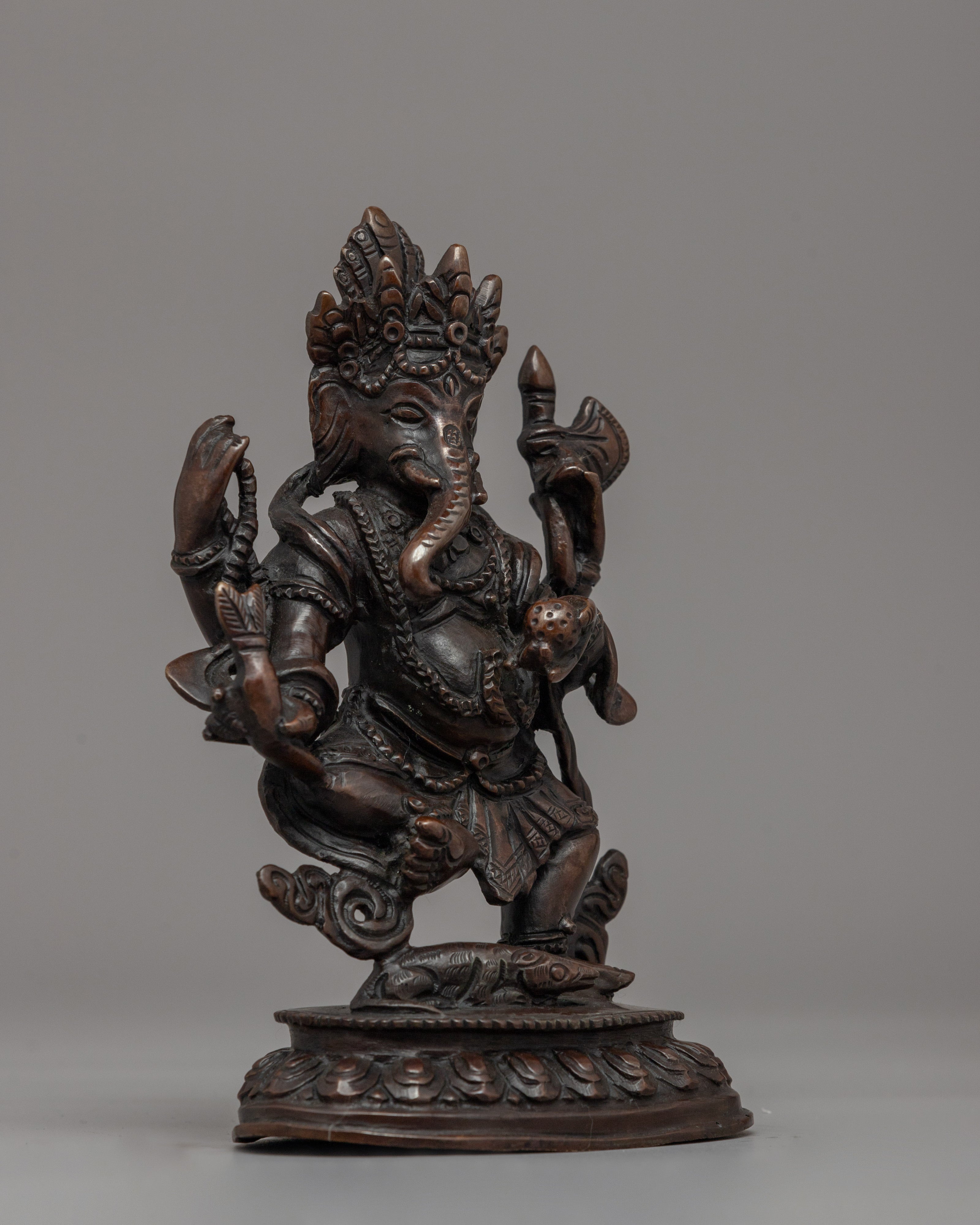 Handcrafted Standing Ganesha Statue | Sacred Buddhist Protector Deity