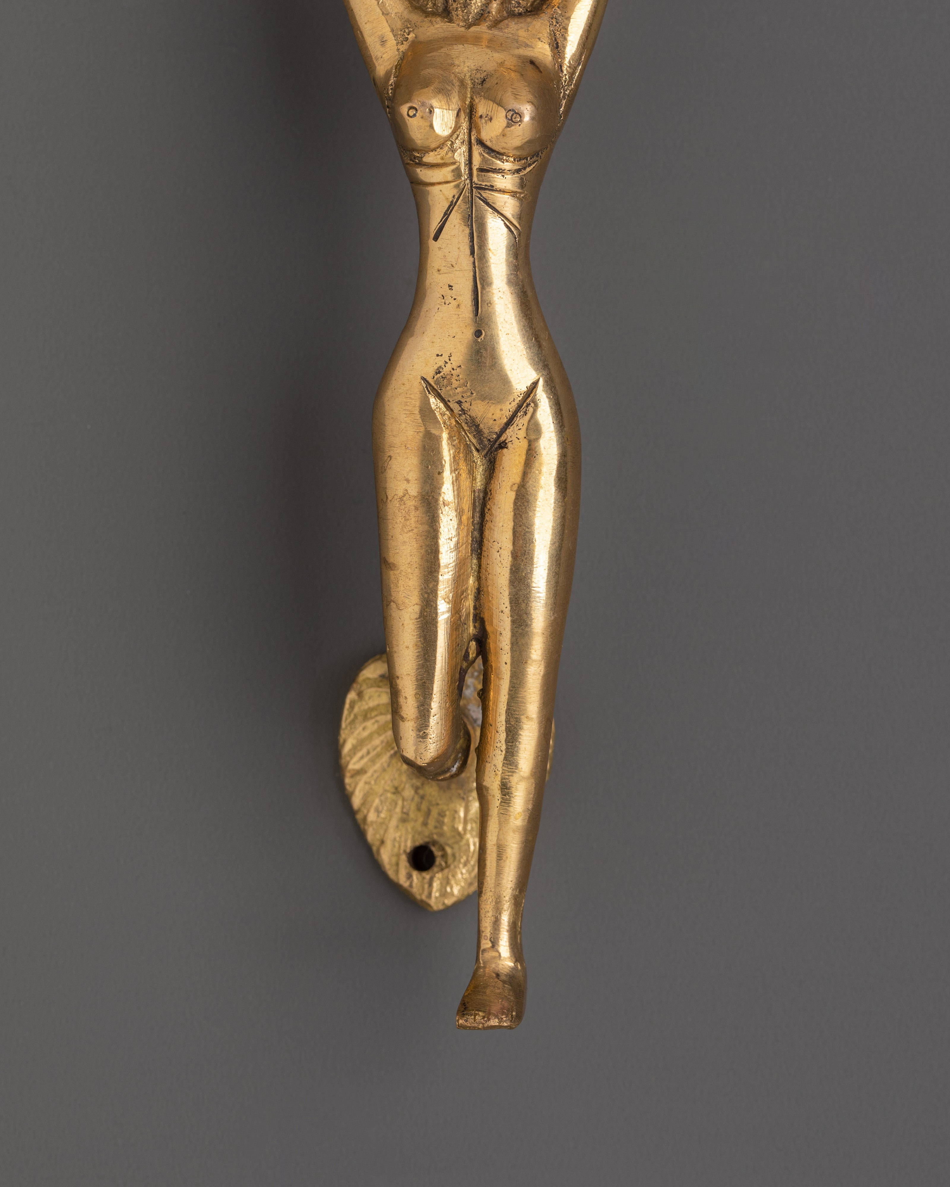 Brass Female Figure Door Handle | Elegant Door Pull for Artistic Spaces