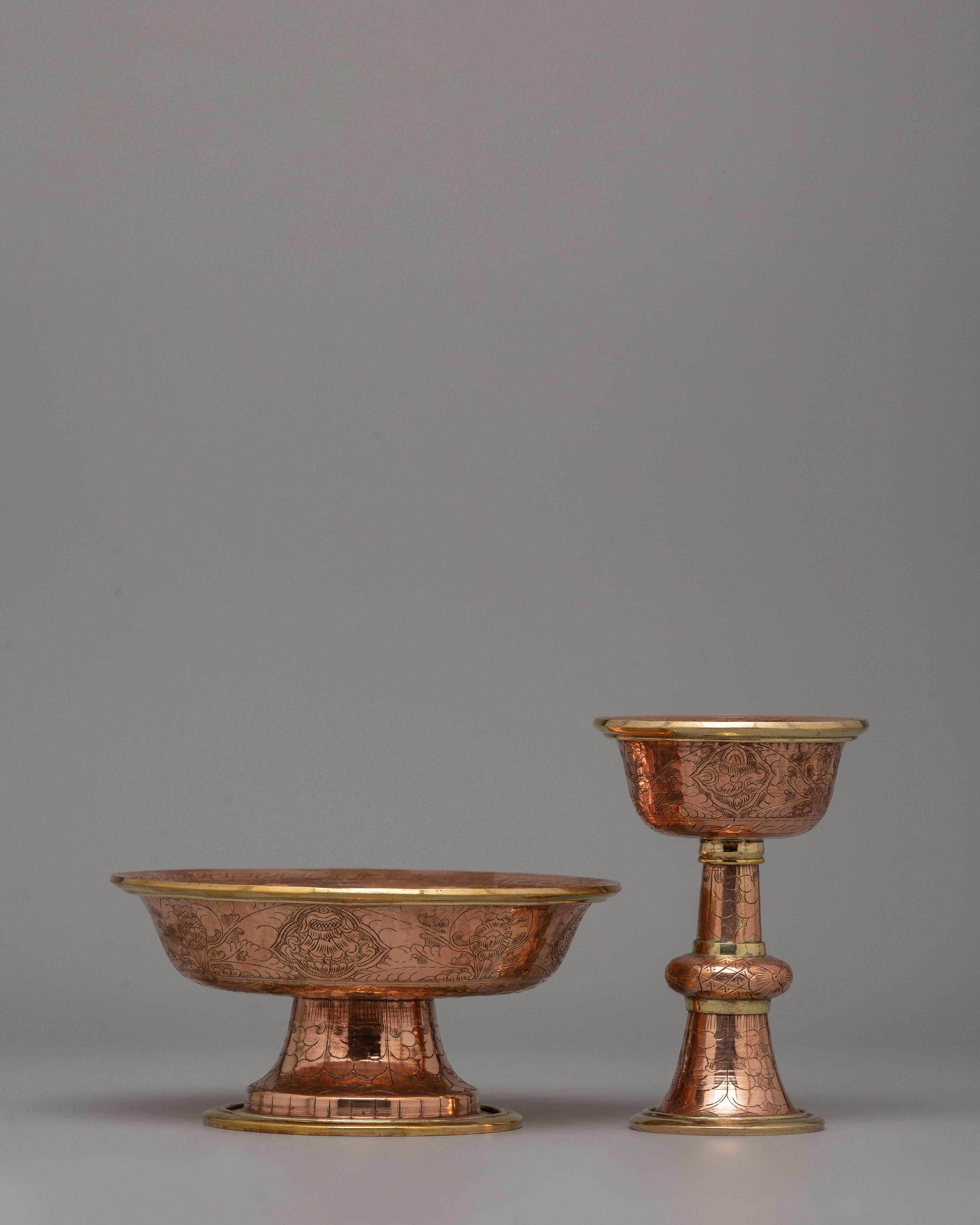 Buddhist Serkyem Set To Enhance Your Home Decor | Tibetan Ritual Offering Bowl