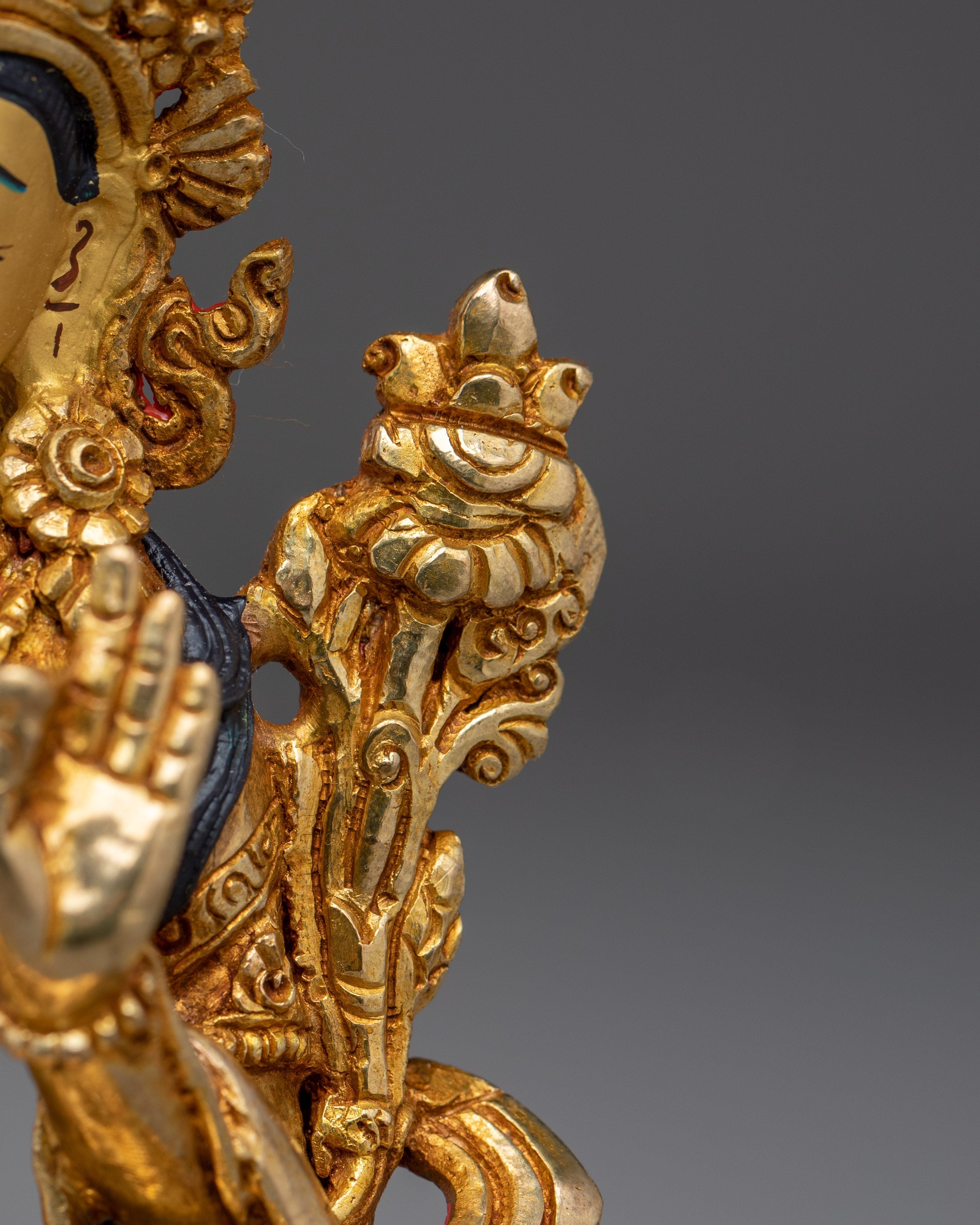Wisdom Bodhisattva Golden Manjushri Statue | Handmade Himalayan Artwork