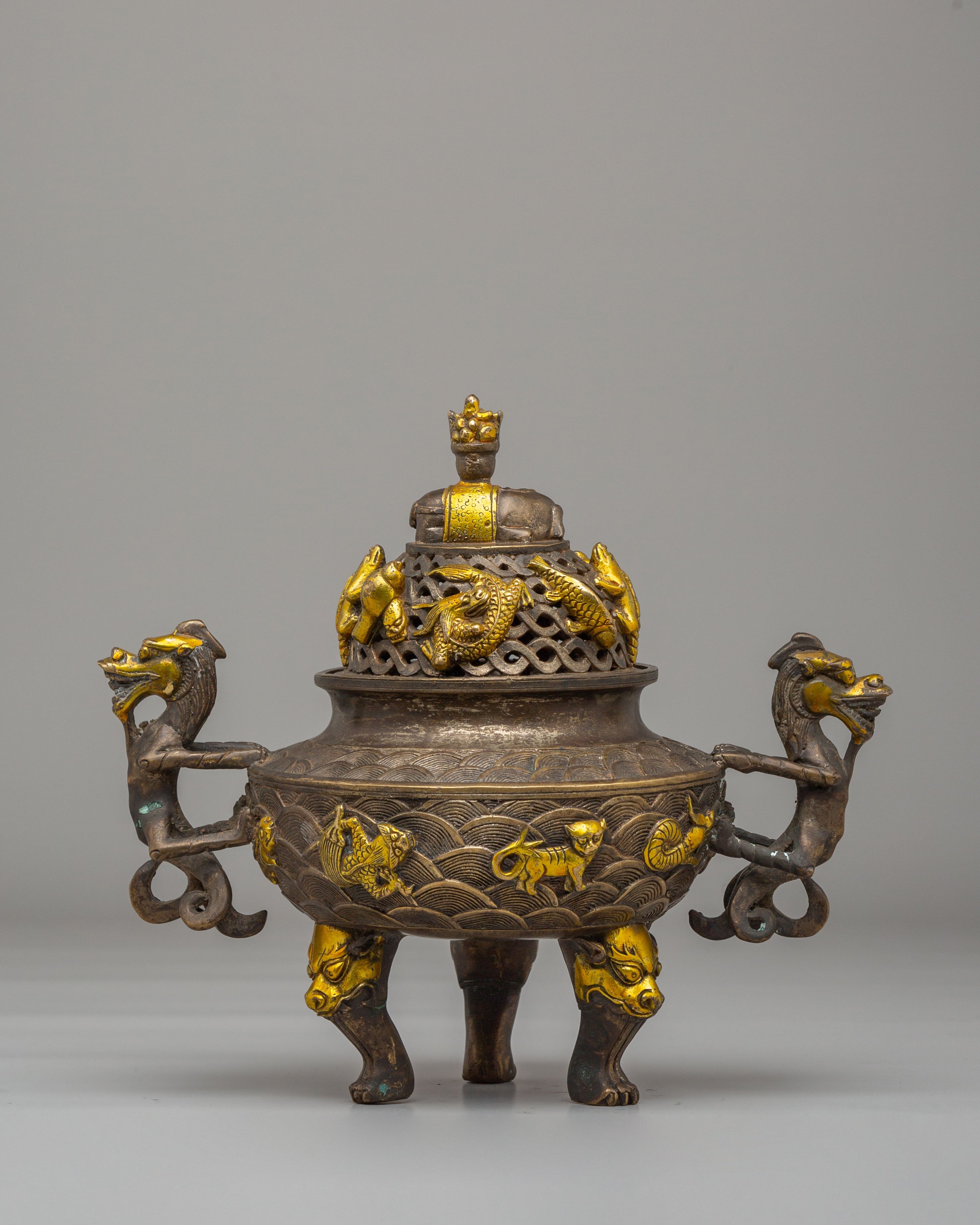 Buddhist Shrine Incense Burner | Handcrafted Ritual Item