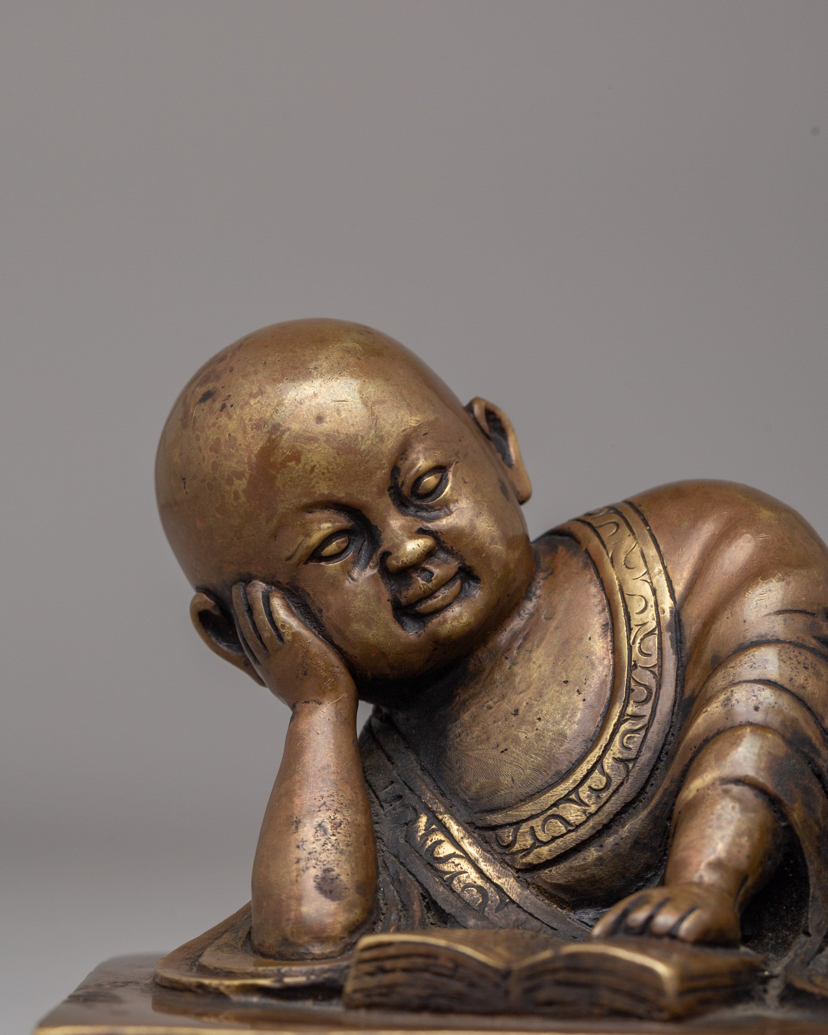 Buddhist Little Monk Statue | Handcrafted Bronze Tibetan Art