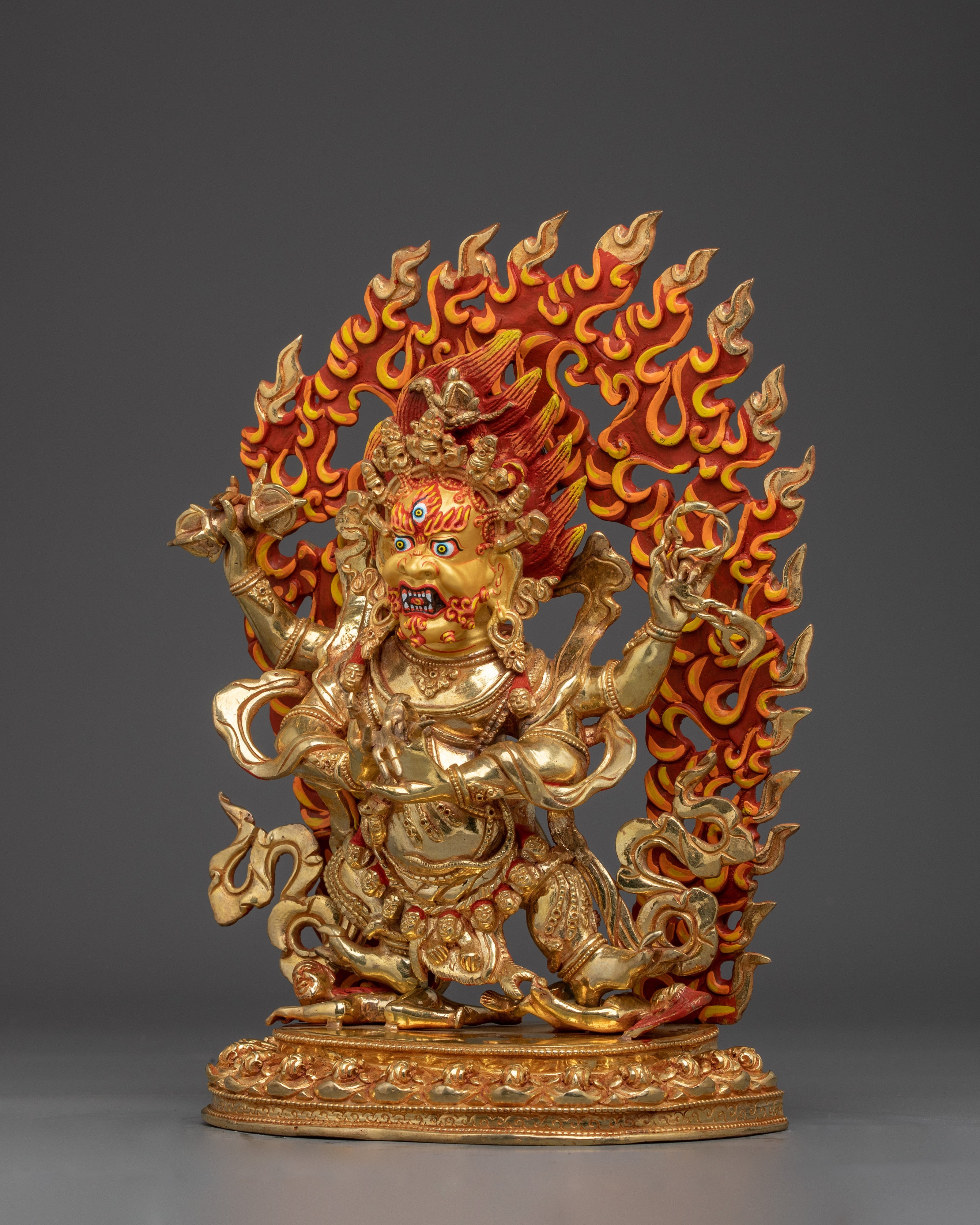 Four Armed Vajrapani Wrathful Buddhist Art for Strength | Buddhist Protector Sculpture