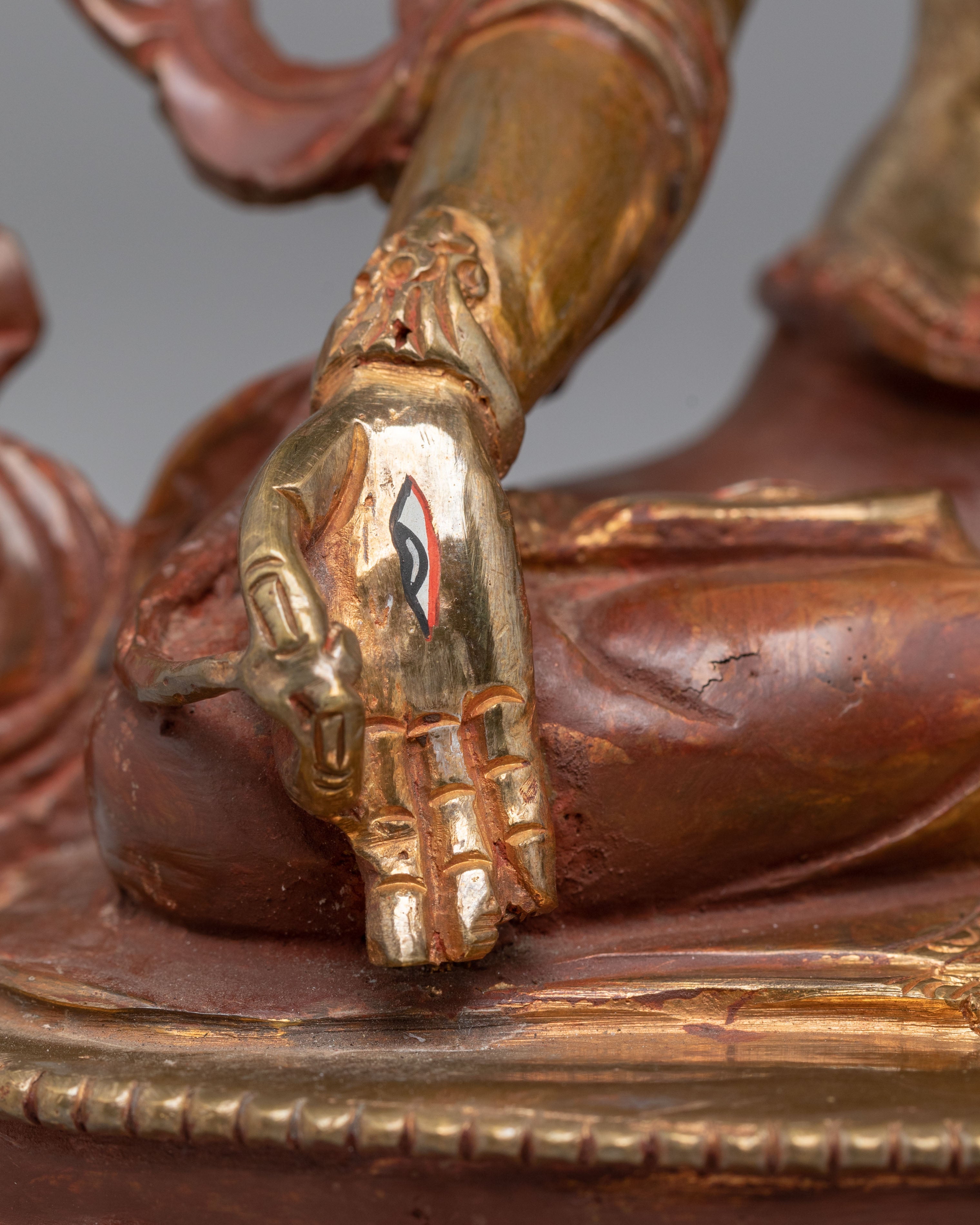 Handmade Sita Tara Statue for Altar | Gold Plated Sita Tara