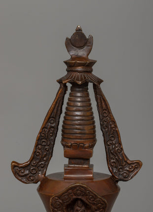 24cm Chorten Tibetan Stupa Artwork | Handcrafted Religious Craftsmanship