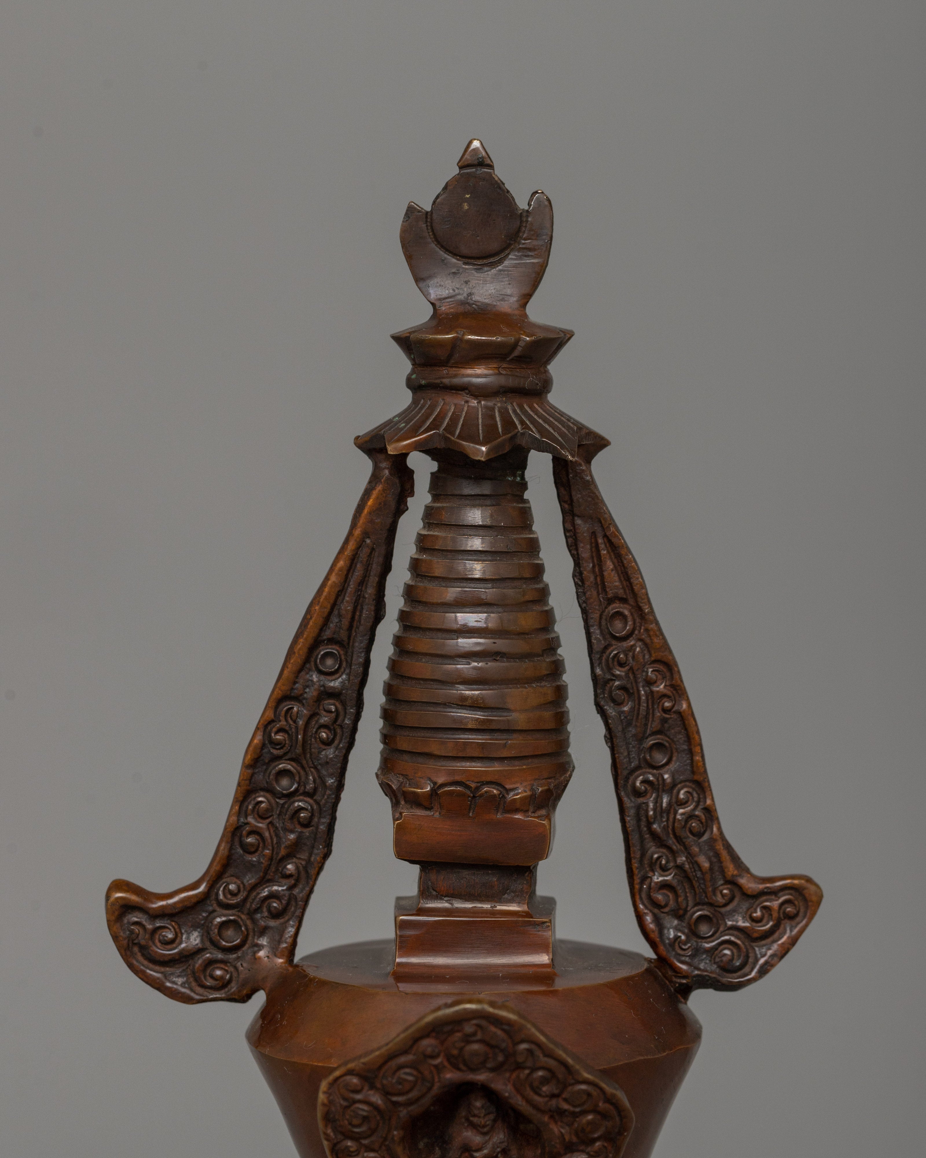 24cm Chorten Tibetan Stupa Artwork | Handcrafted Religious Craftsmanship