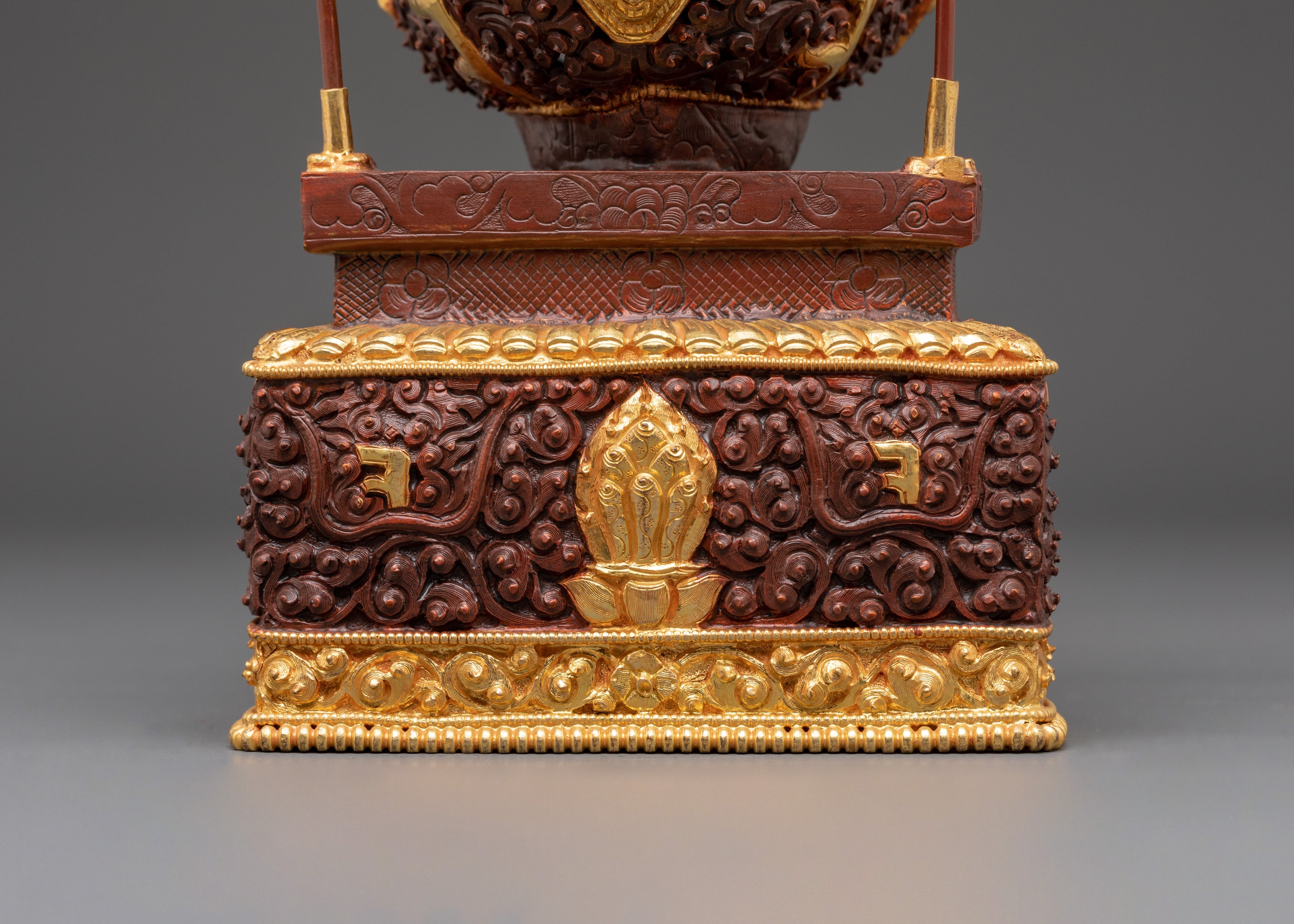 Handmade Gold Plated Kapala Set | Tibetan Ritual Skull Cup Offering Set