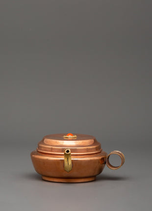 Tibetan Water Offering Set | Copper Plate & Pot for Rituals