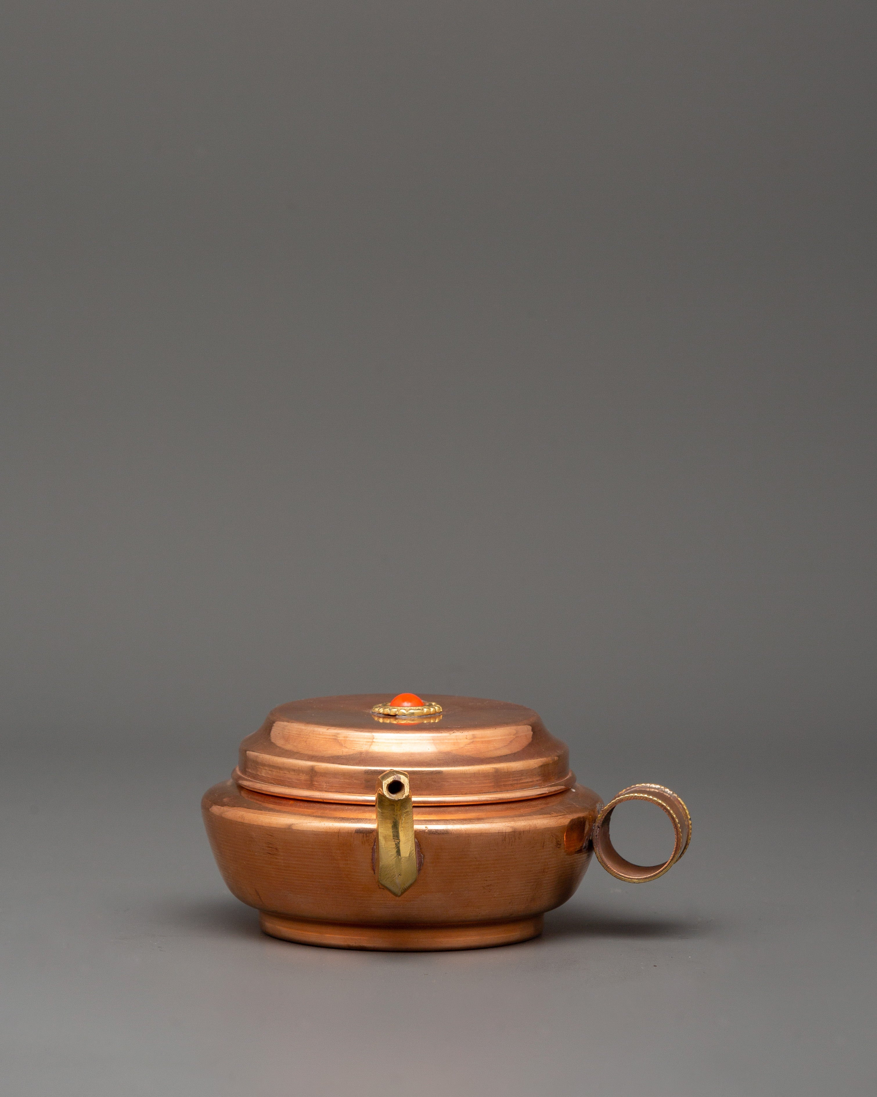 Tibetan Water Offering Set | Copper Plate & Pot for Rituals