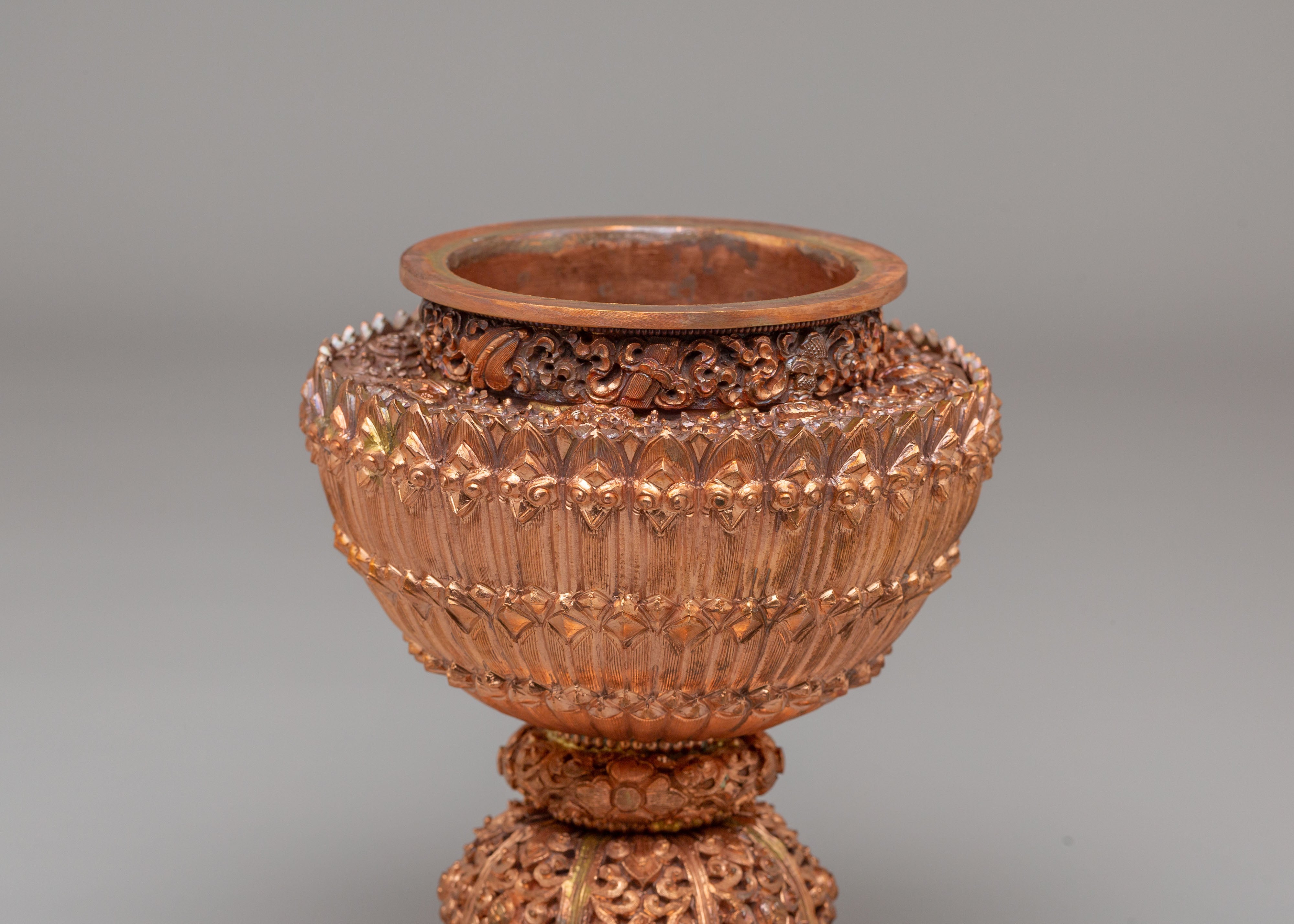 Handmade Dhupur Rice Pot | Tibetan Buddhist Ritual Vessel