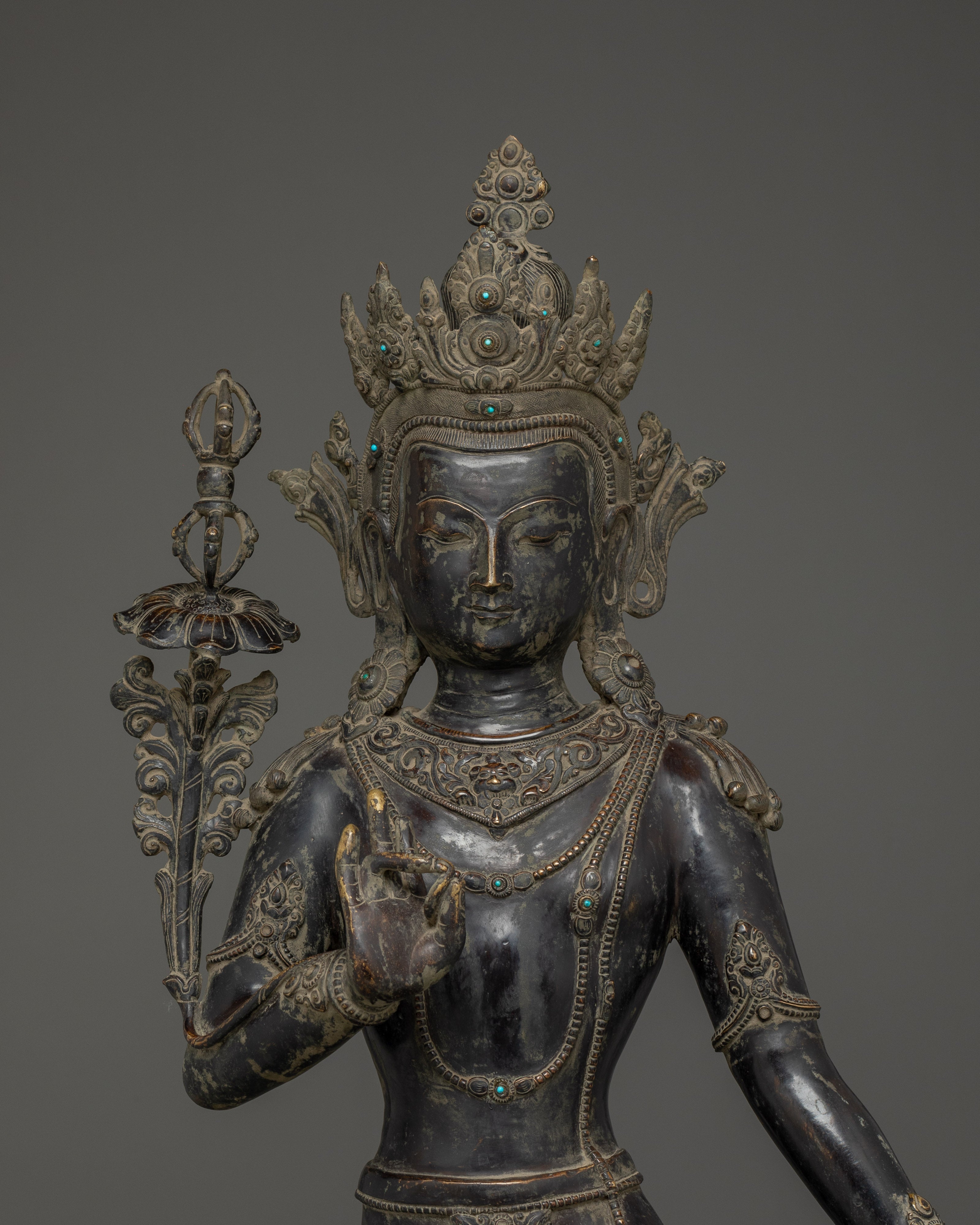 Copper Standing Vajrapani Statue | Powerful Buddhist Protector Deity