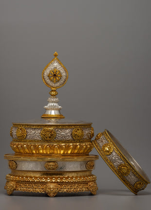 Traditional Buddhist Mandala Set | Artisan-Crafted Offering Bowls for Energy Work
