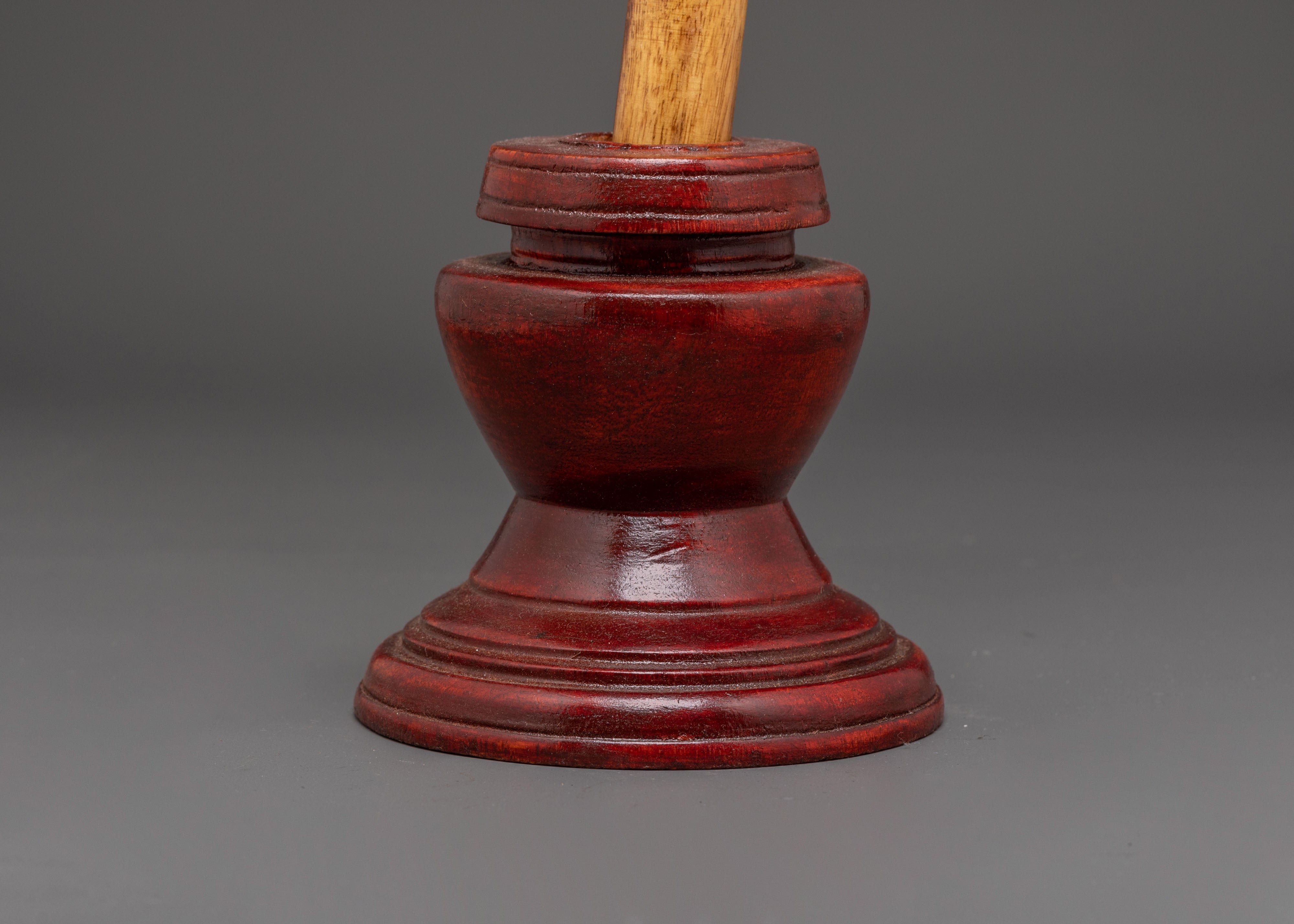 Tibetan Traditional Prayer Wheel with Turquoise & Coral Inlays