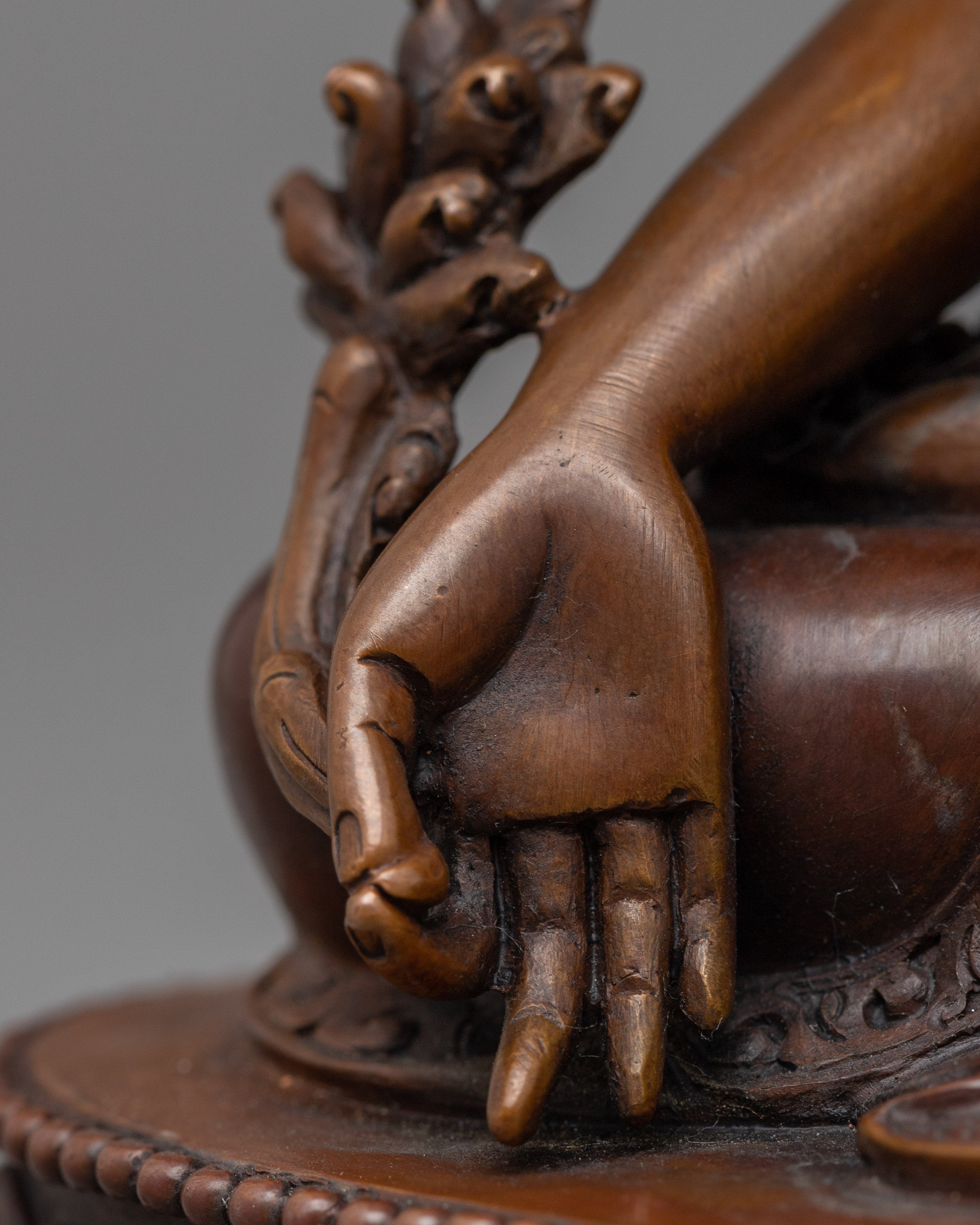 Medicine Buddha Mantra Practice Sculpture | Oxidized Copper Buddhist Statue