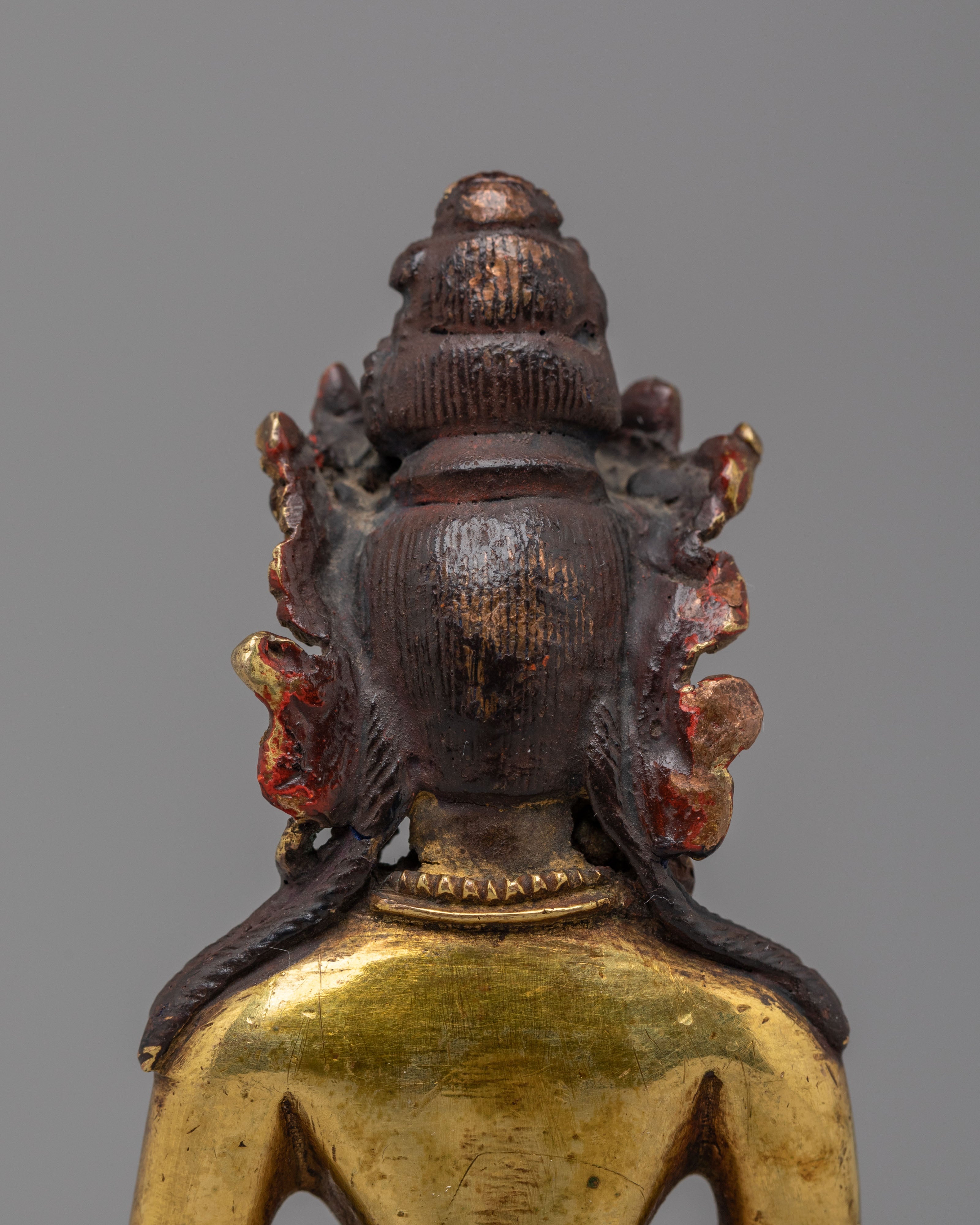 Crown Shakyamuni Buddha on Throne Statue | Symbol of Serenity and Wisdom