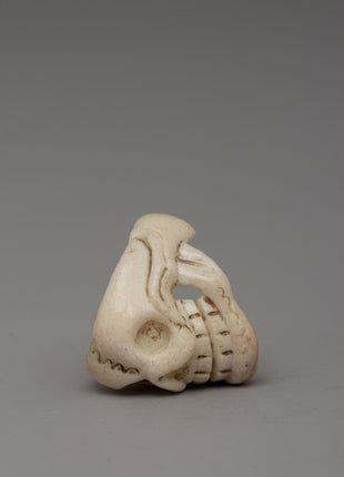 Ethically Sourced Buffalo Bone Ring with Unique Skull Design | Tribal-Inspired Fashion