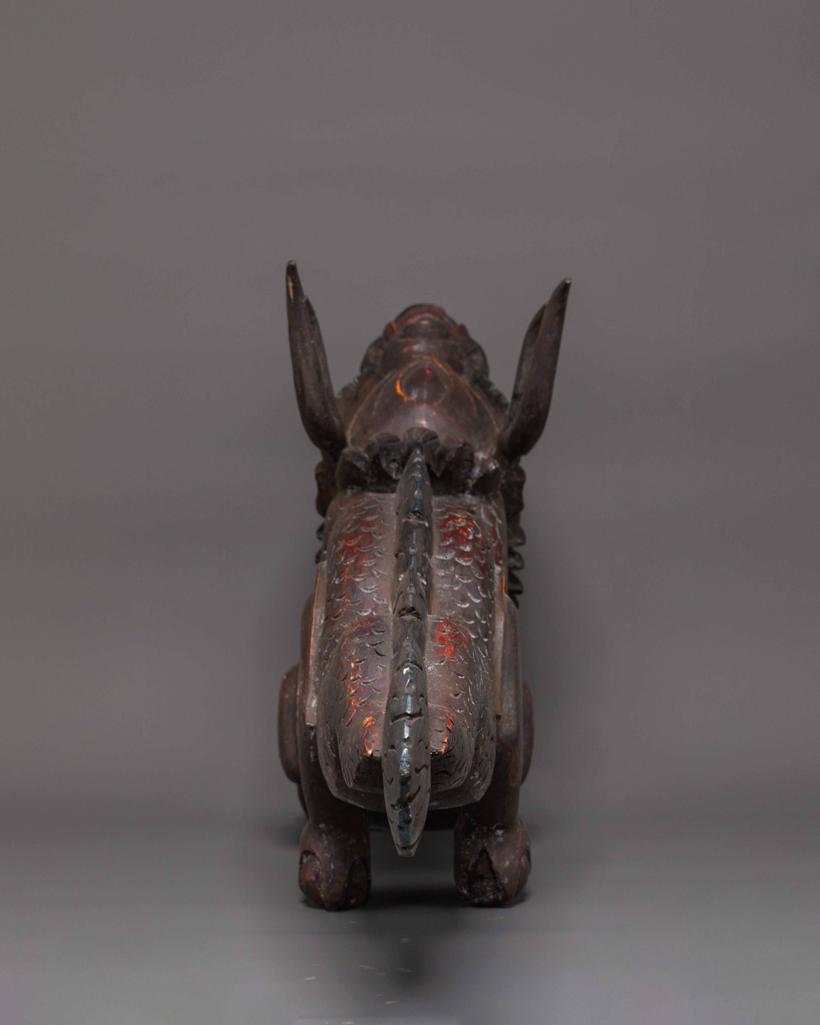 Tibetan Dragon Wooden Sculpture | Symbol of Strength and Prosperity