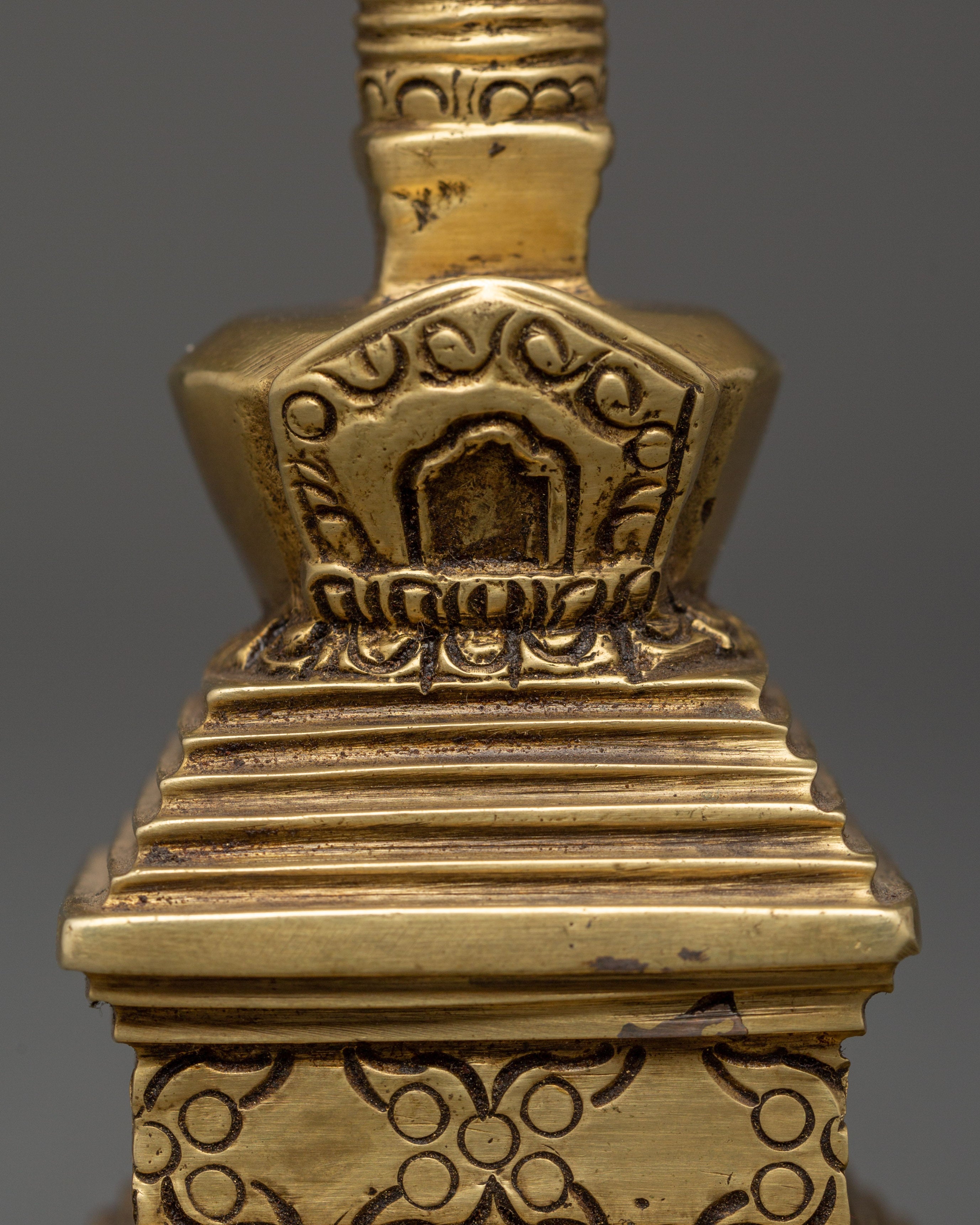 Handcrafted Brass Stupa for Altar | Tibetan Symbol of Wisdom