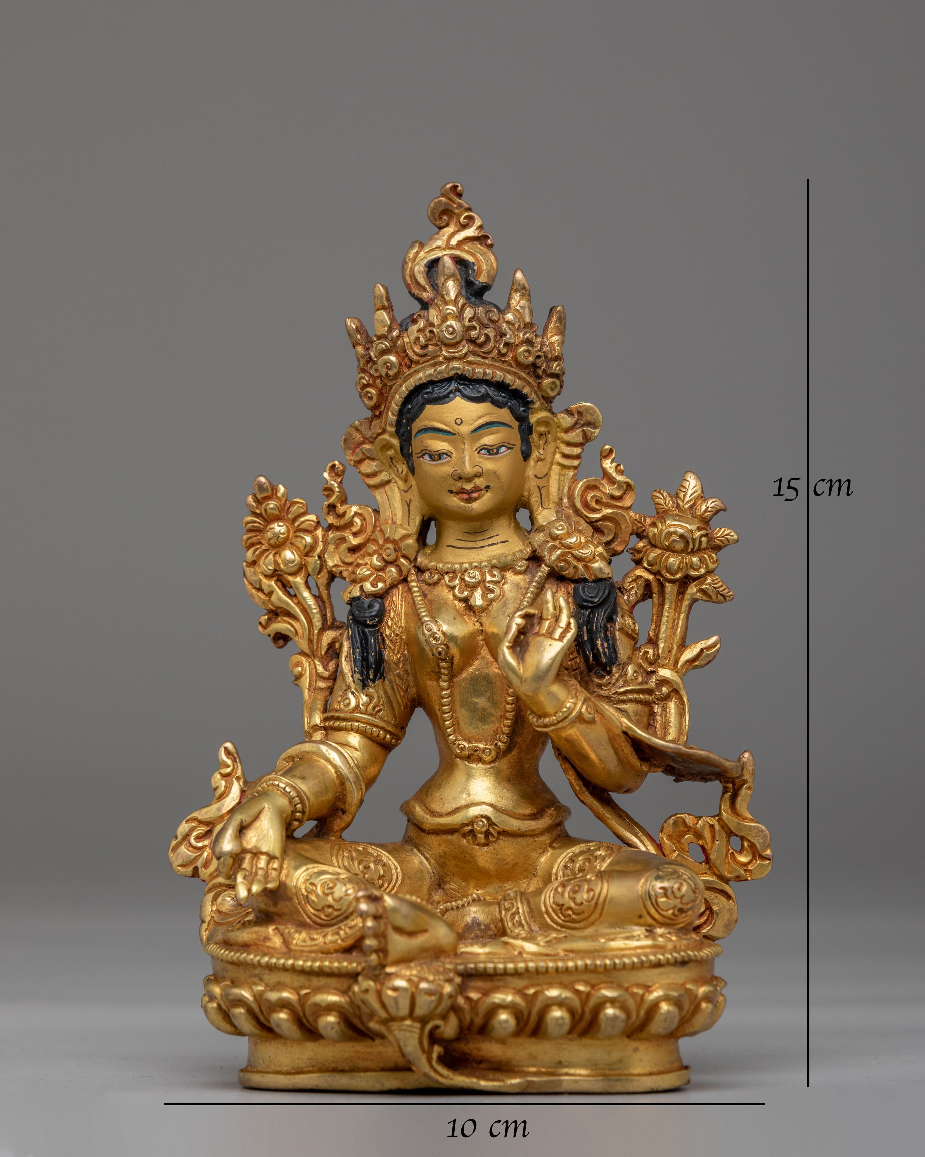 Tibetan Green Tara Deity Figurine | Traditional Tibetan Artwork