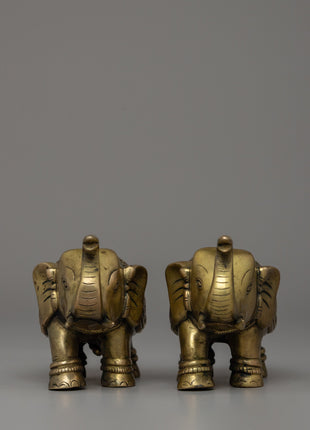 Pair of Bronze Elephant Statue | Animal Statues for Symbolic Decor
