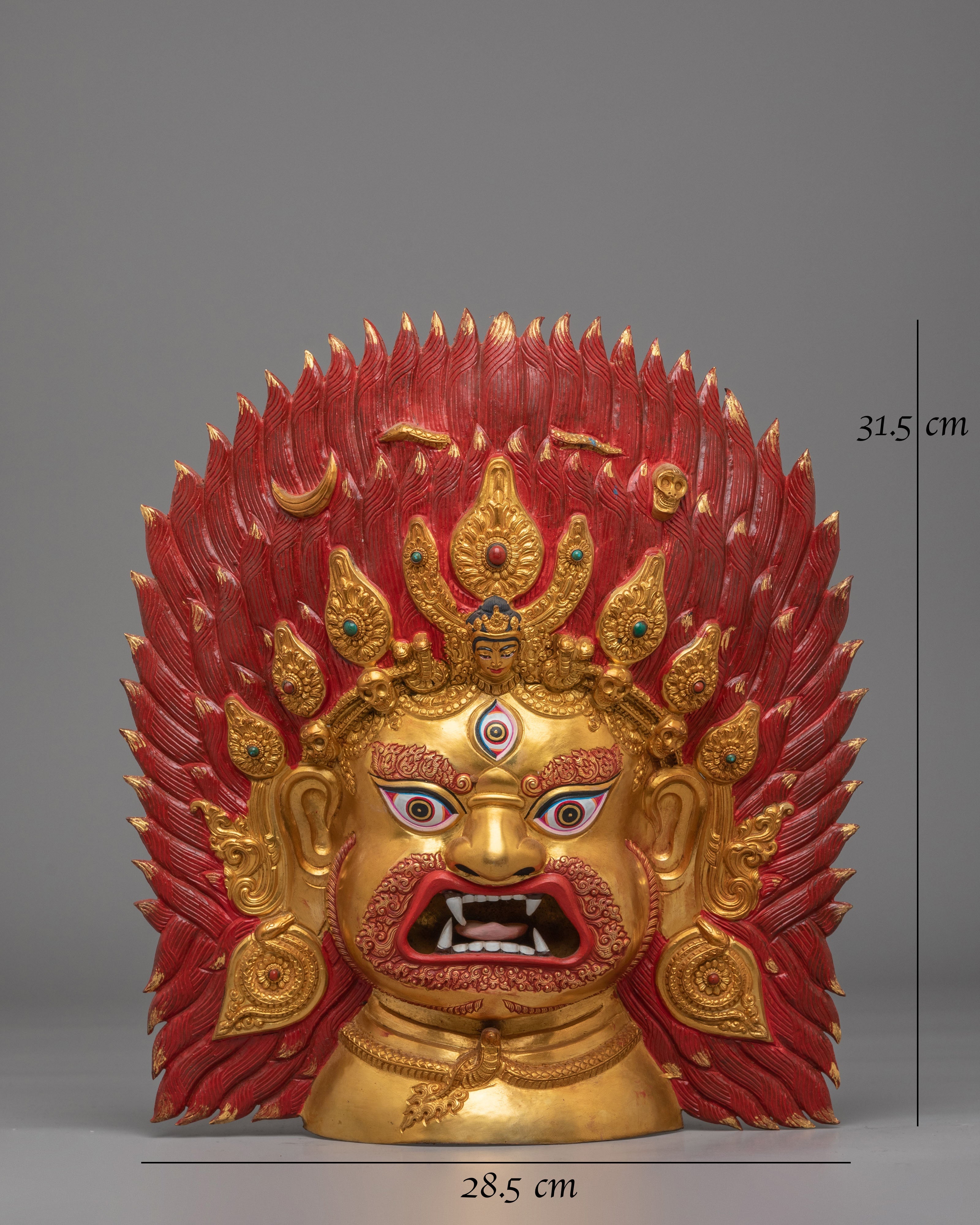 Dharmapala Mahakala Wall Hanging | Gold Plated Mahakala Wall Art