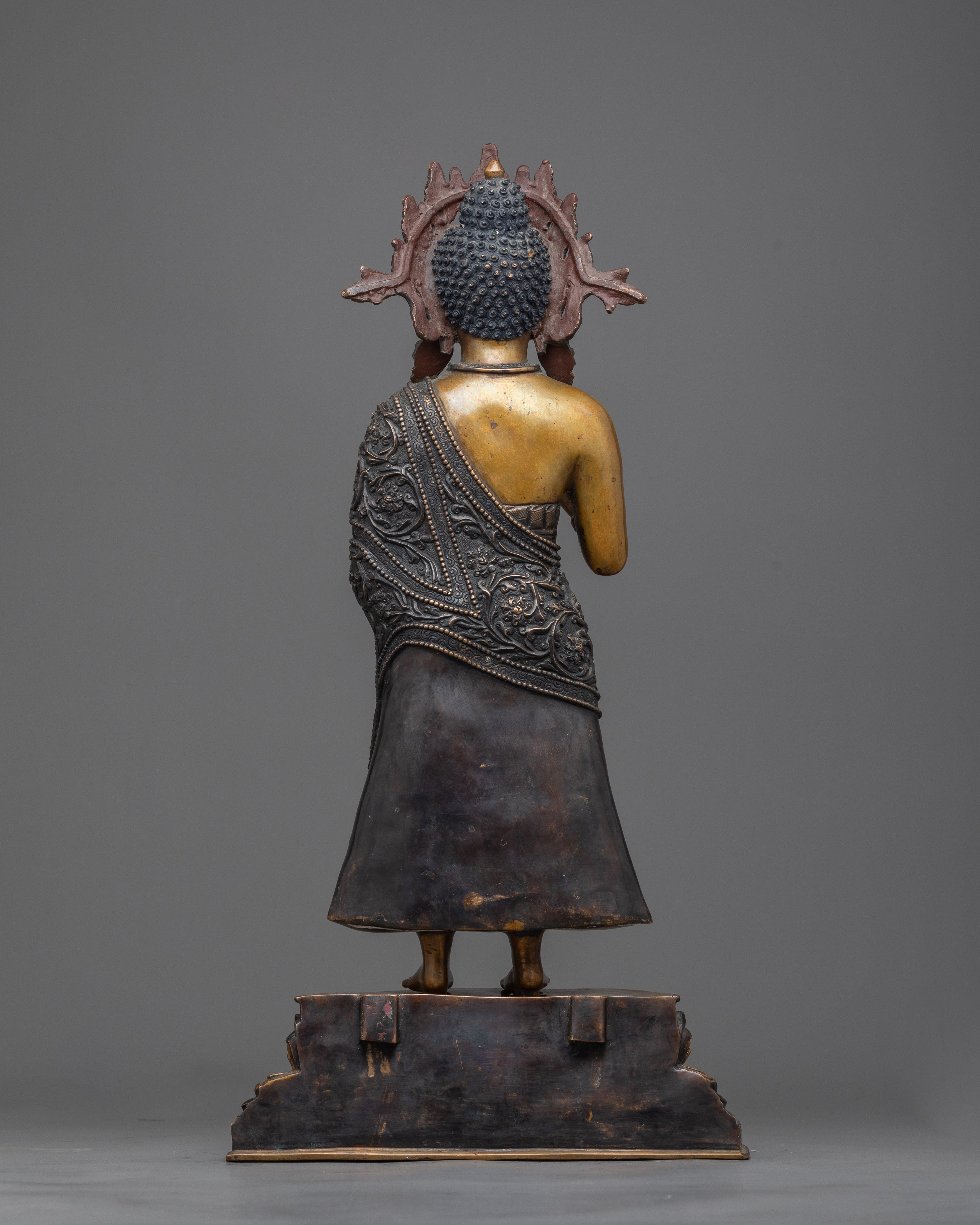Dipankara Buddha Sculpture in Oxidized Elegance | The Herald of Light